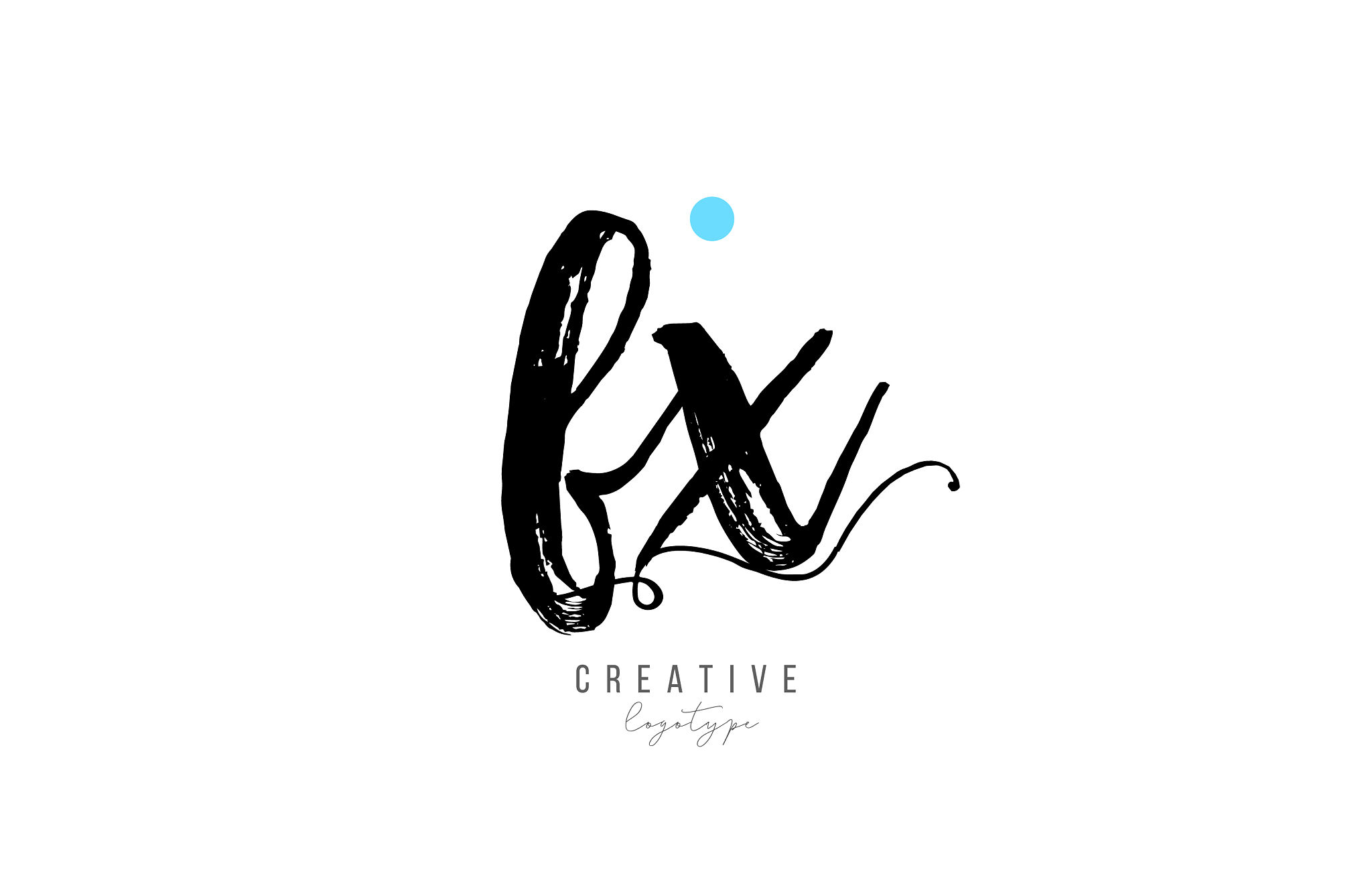 fx f x vintage letter alphabet combination logo