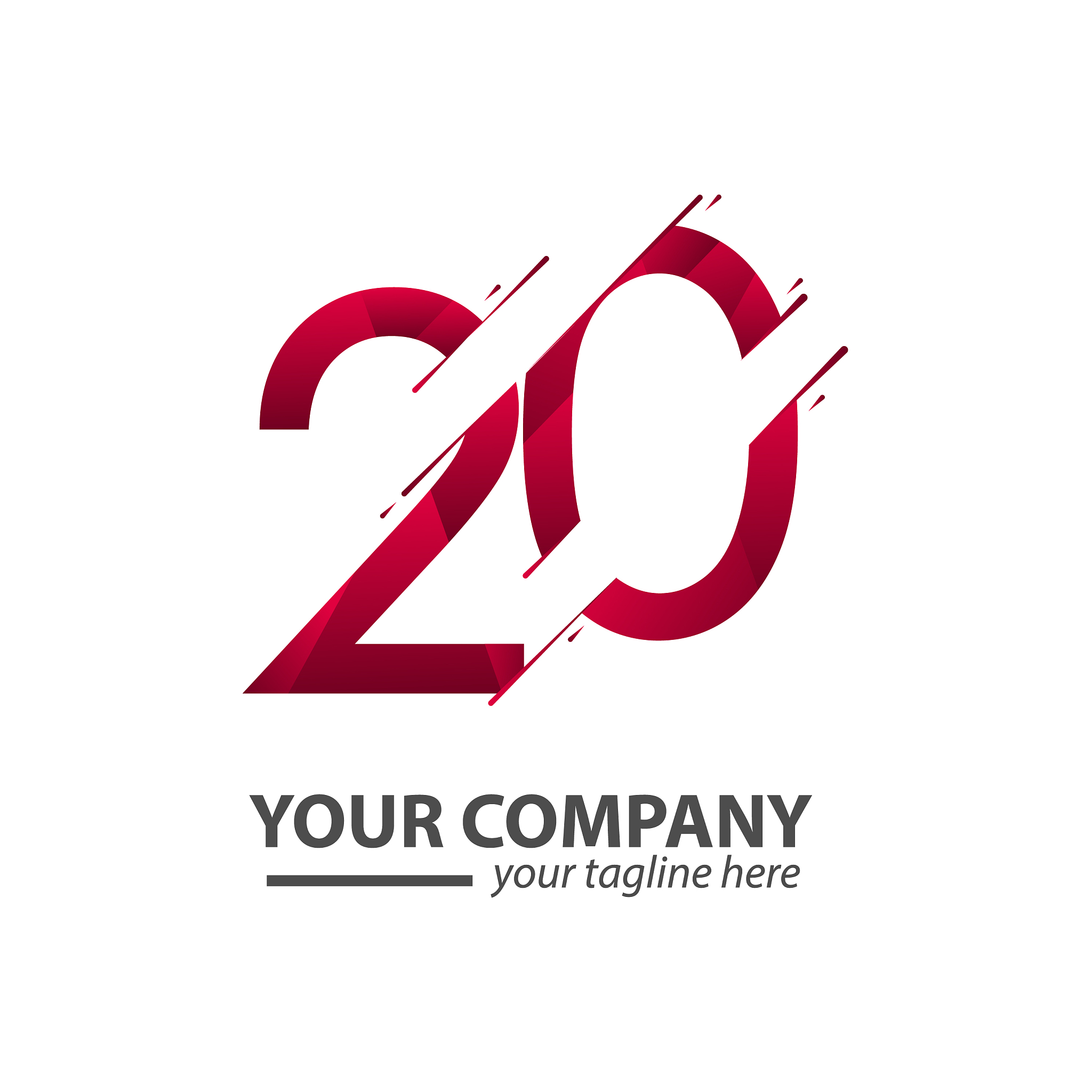 20 year anniversary your company template design
