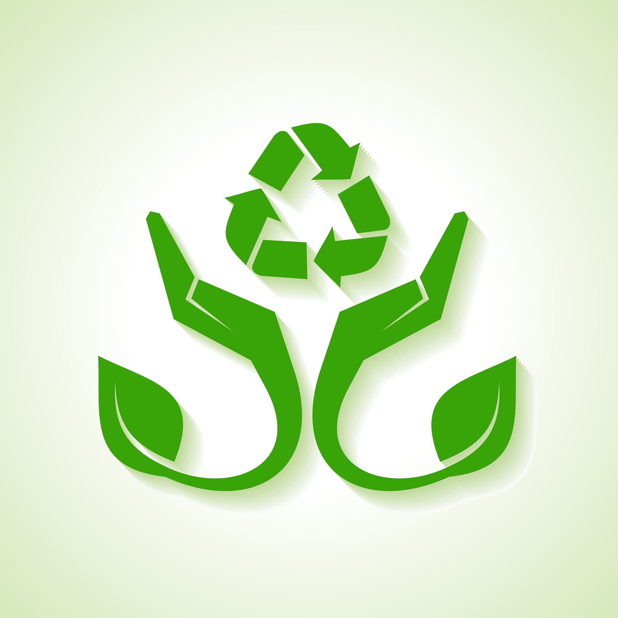 save nature concept with leaf and hand