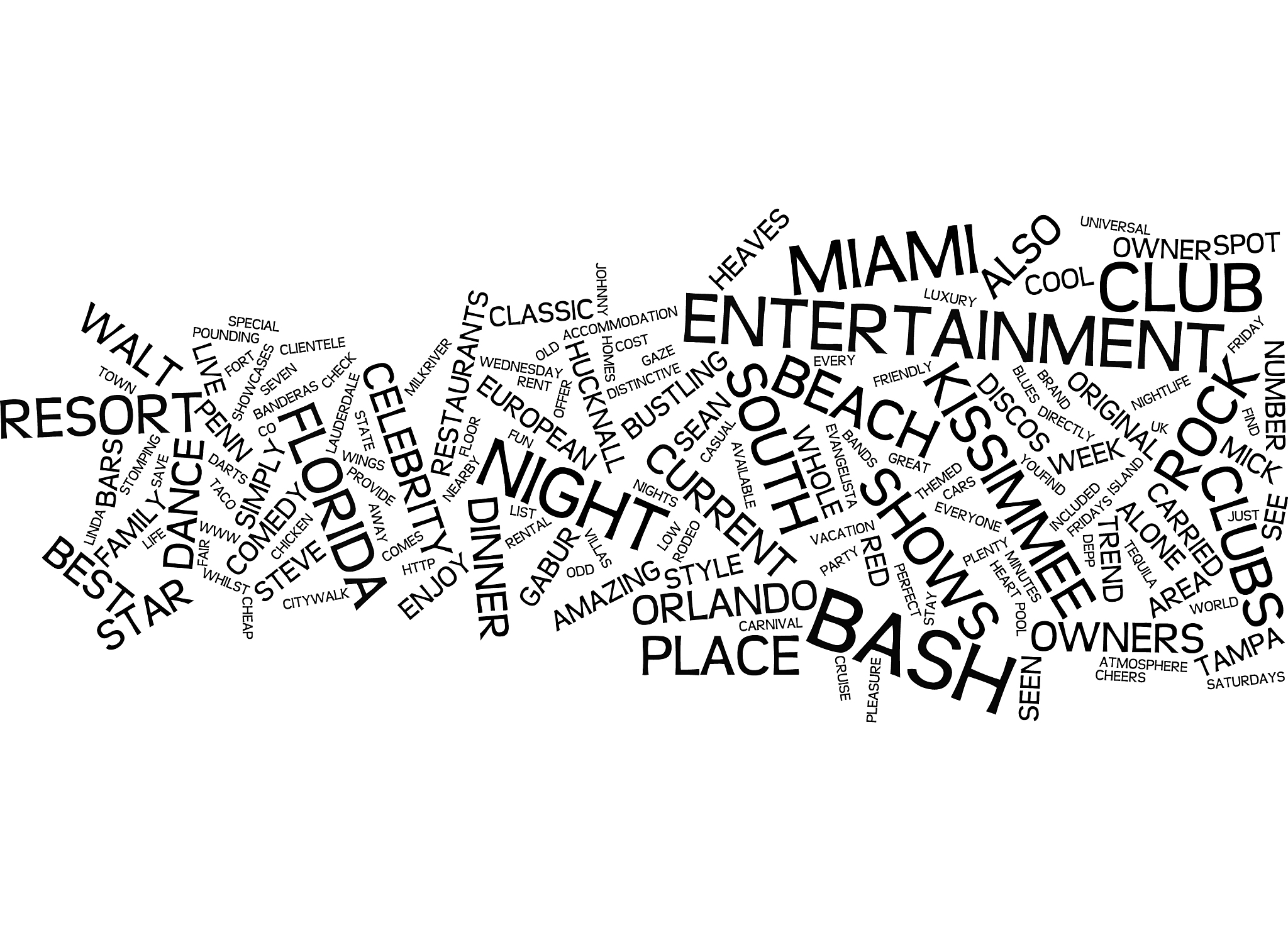 enjoy nightlife in florida text background word