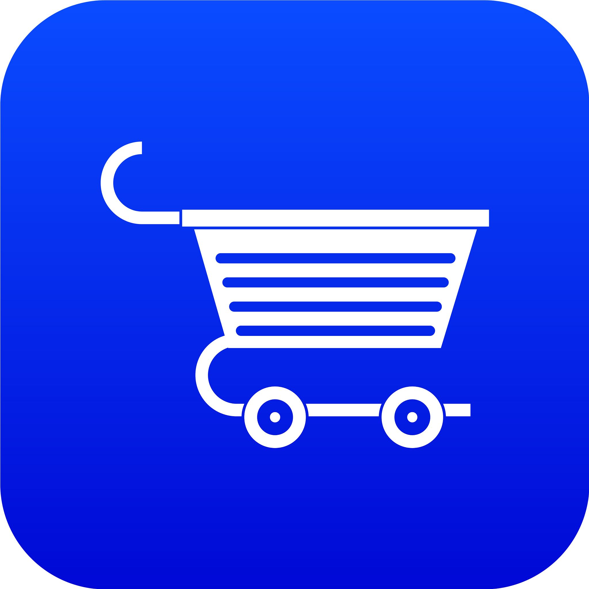 shopping trolley icon digital blue