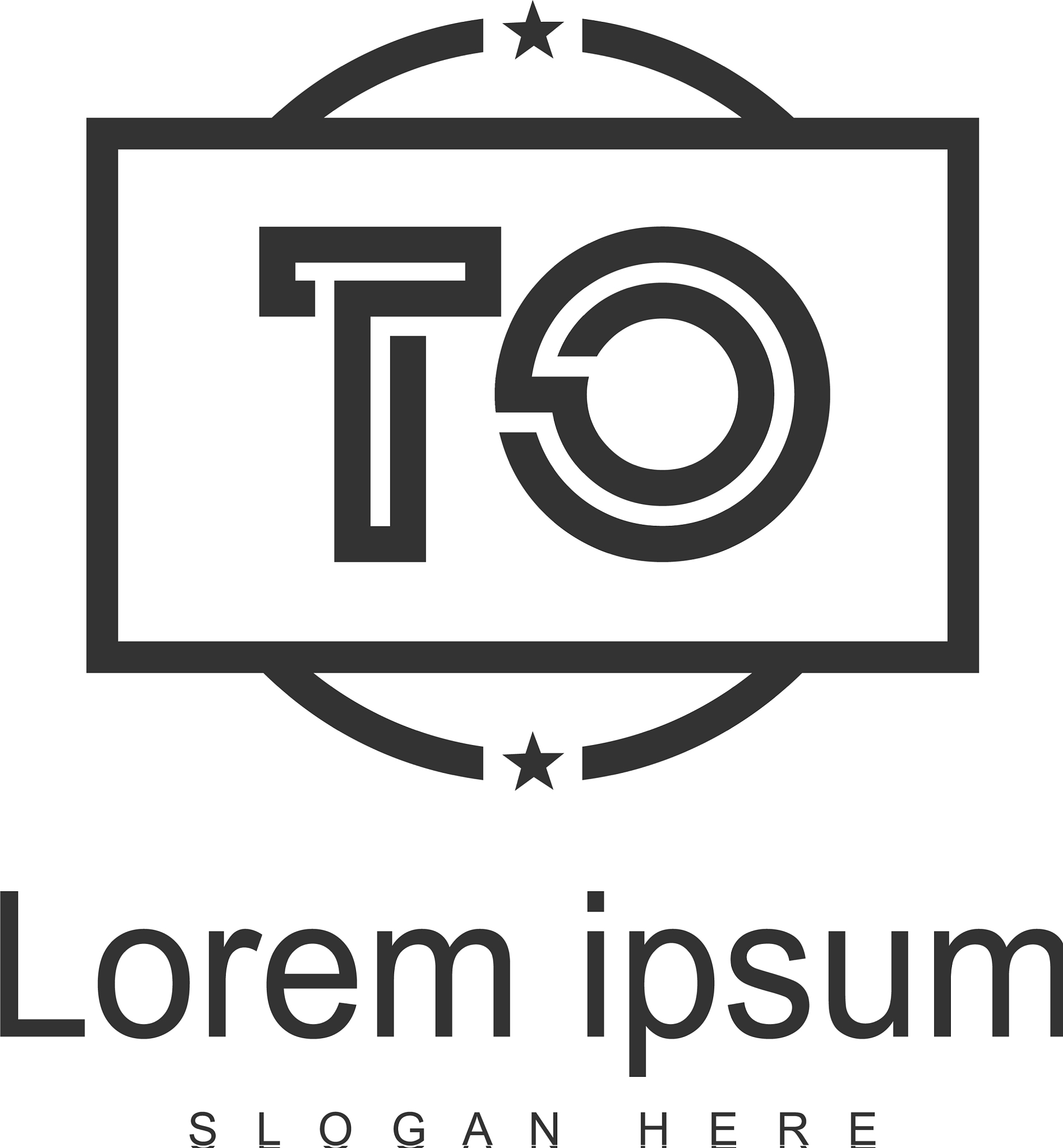 initial to logo template with modern frame