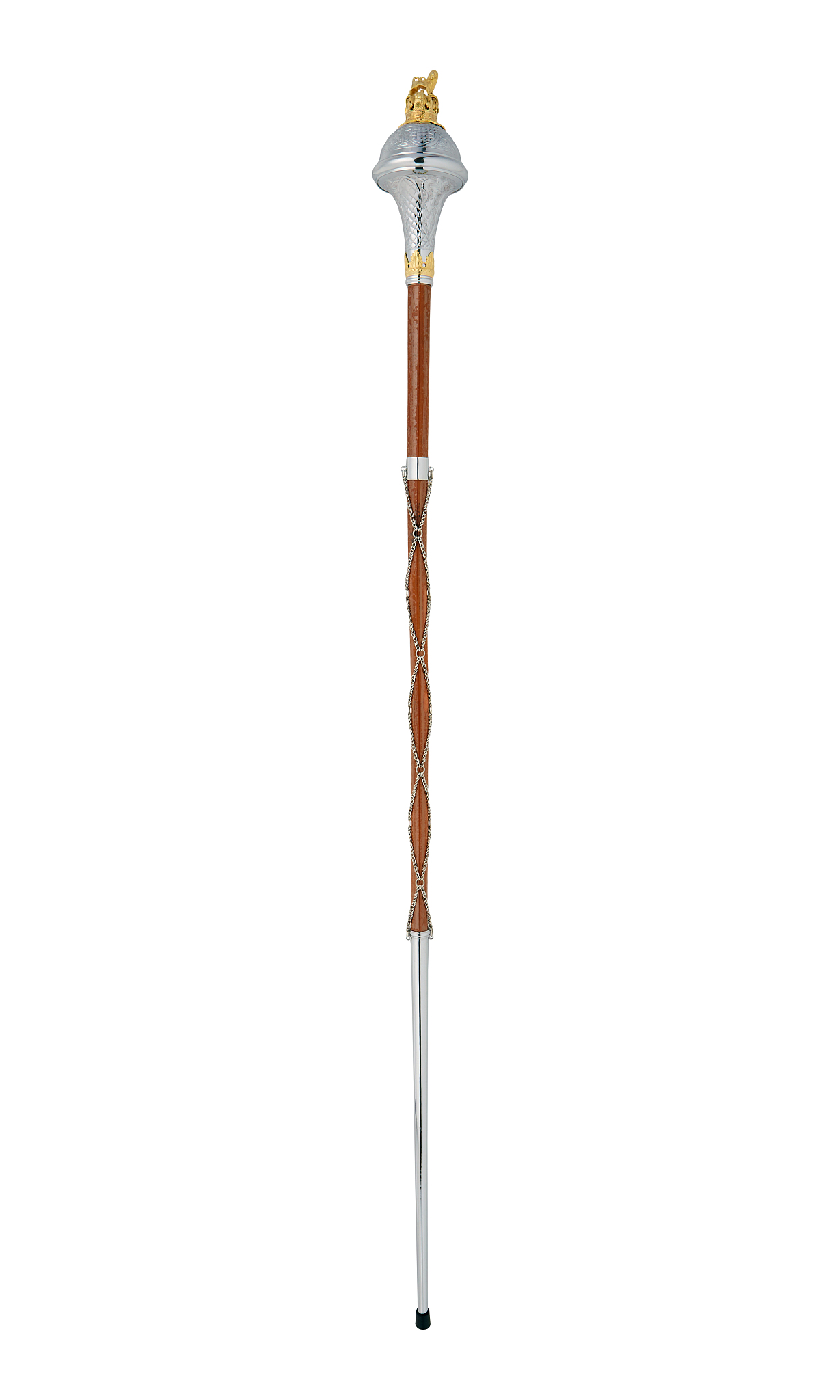 drum major baton mace, music instrument isolated on white backgr