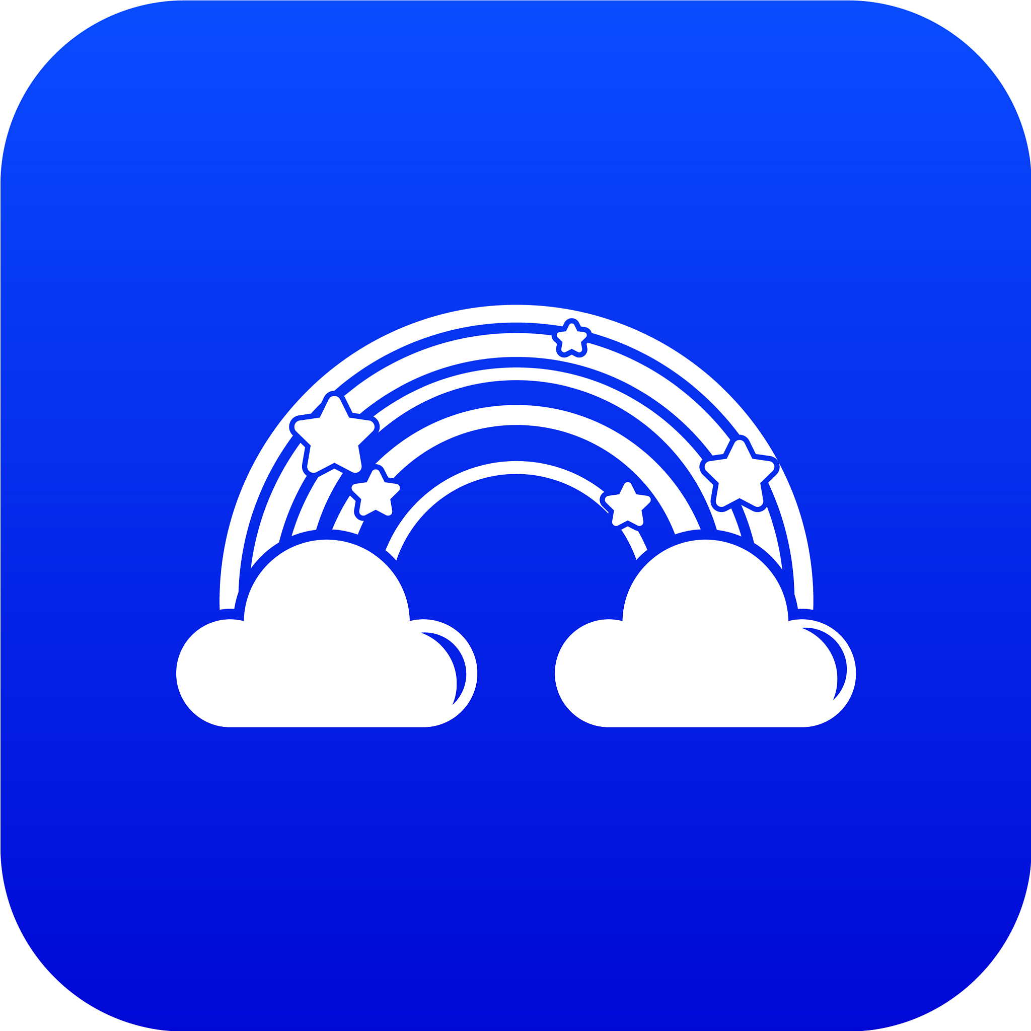 cloud rainbow icon blue
