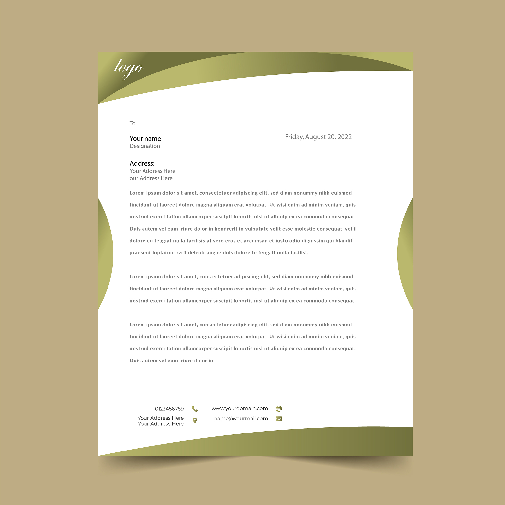 nice letterhead pad design template