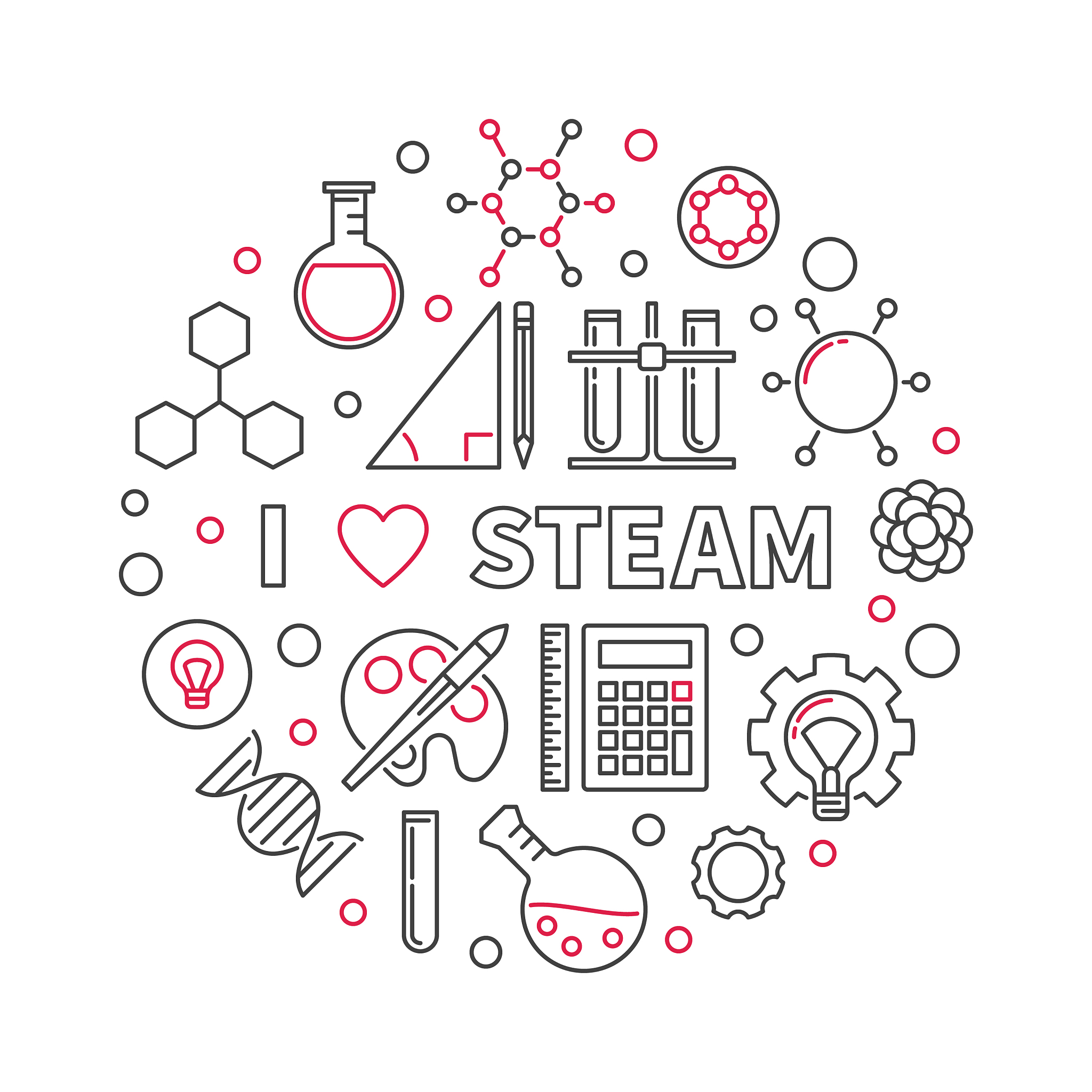 i love steam creative linear round