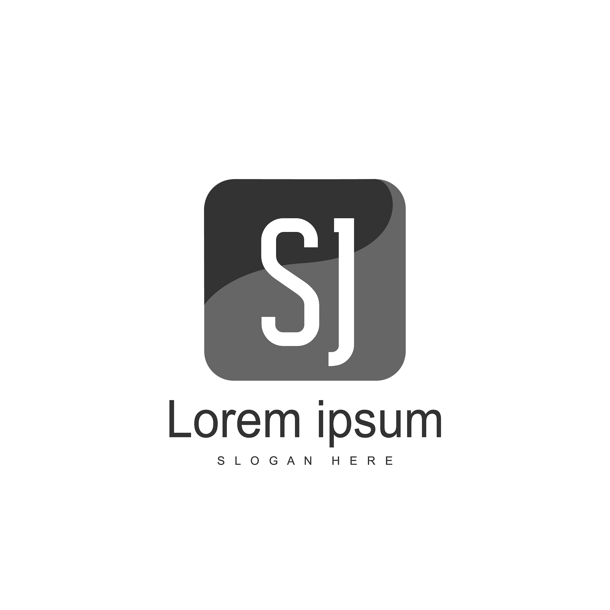 initial letter sj logo template design minimal