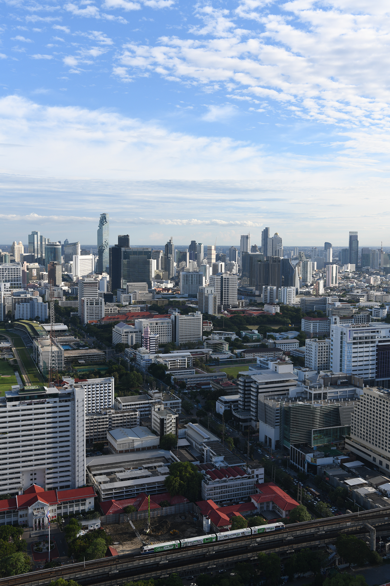 日落时分泰国曼谷城市天际线户外风光与夜景