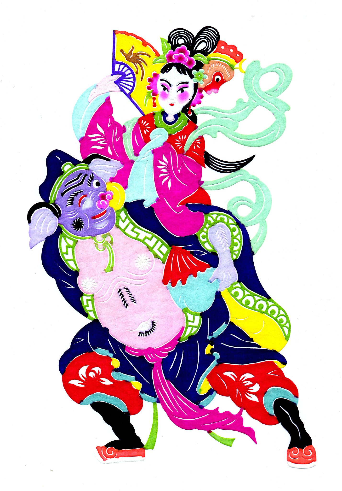 彩色剪纸,京剧人物