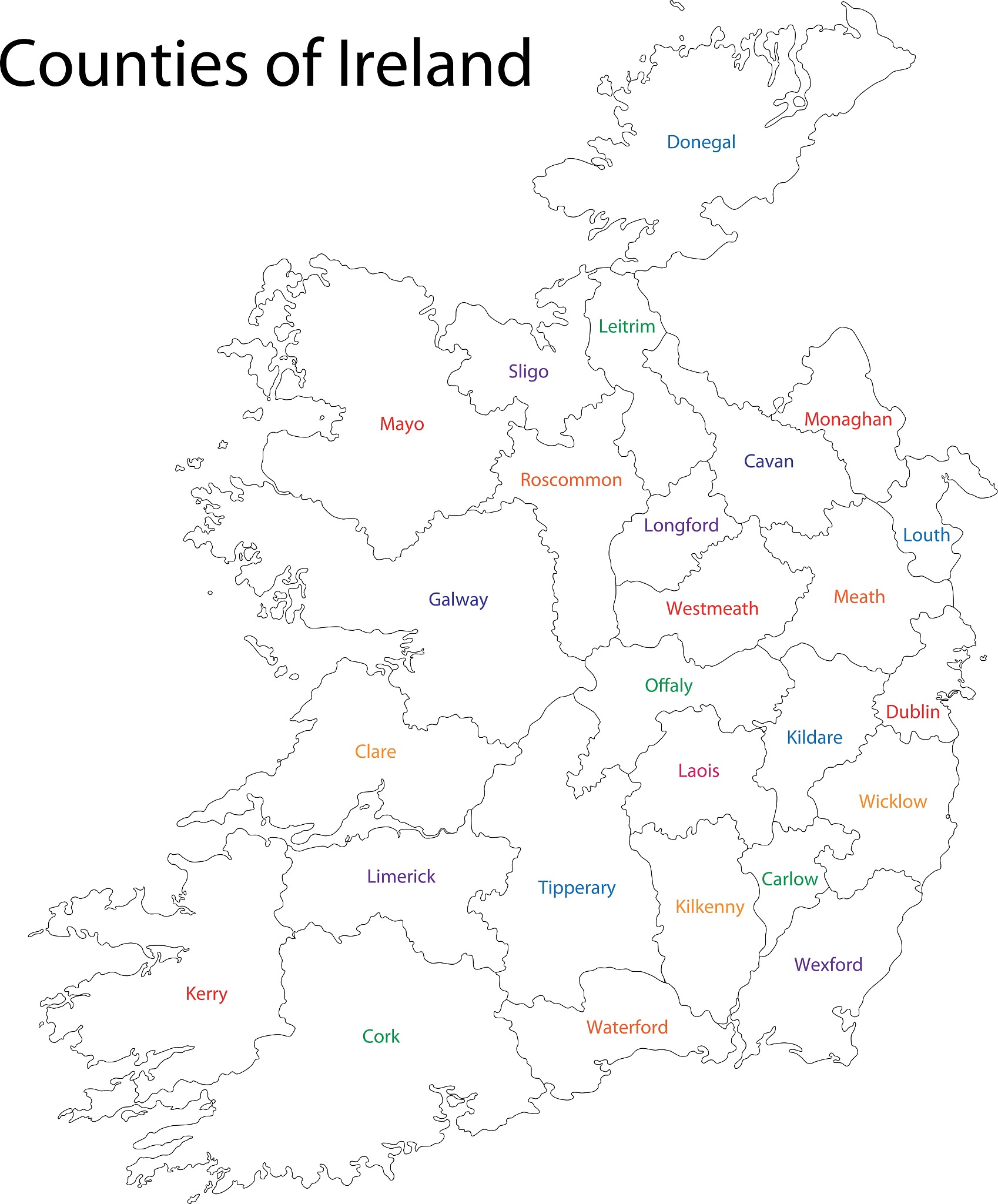 outline ireland map