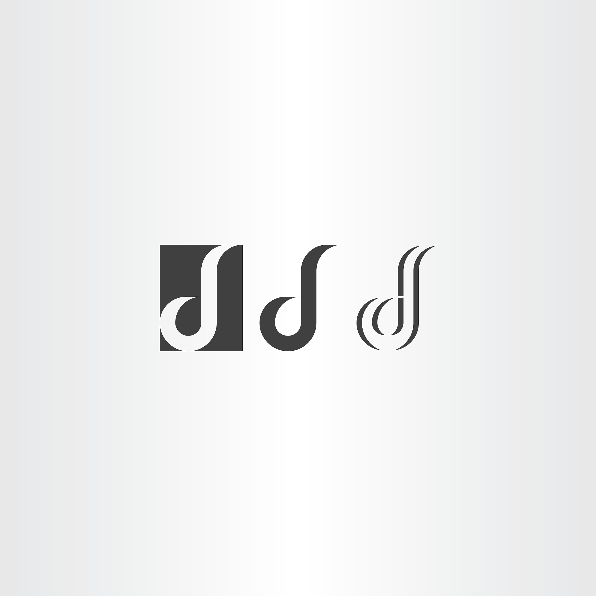 letter d black logo icon set