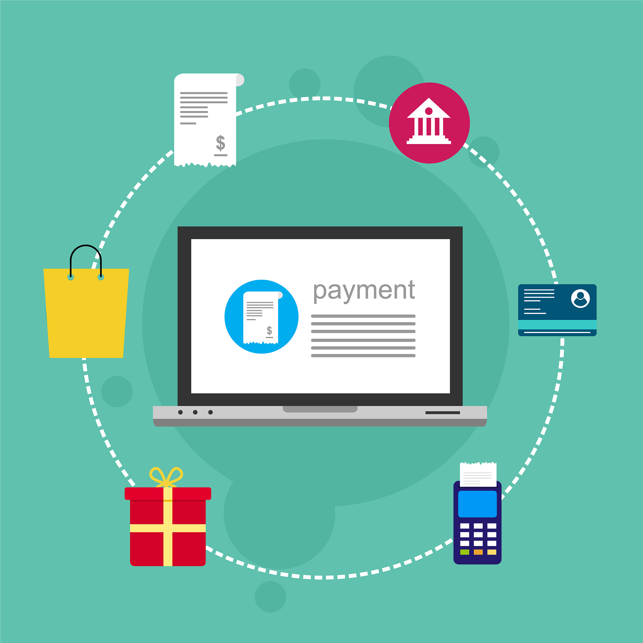 concept online and mobile payments for web page