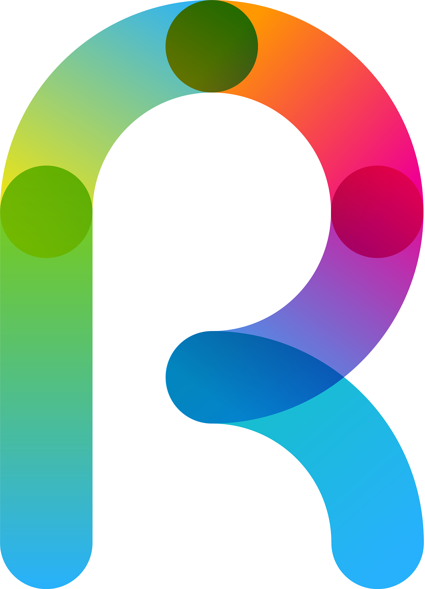 color letter r logo icon design