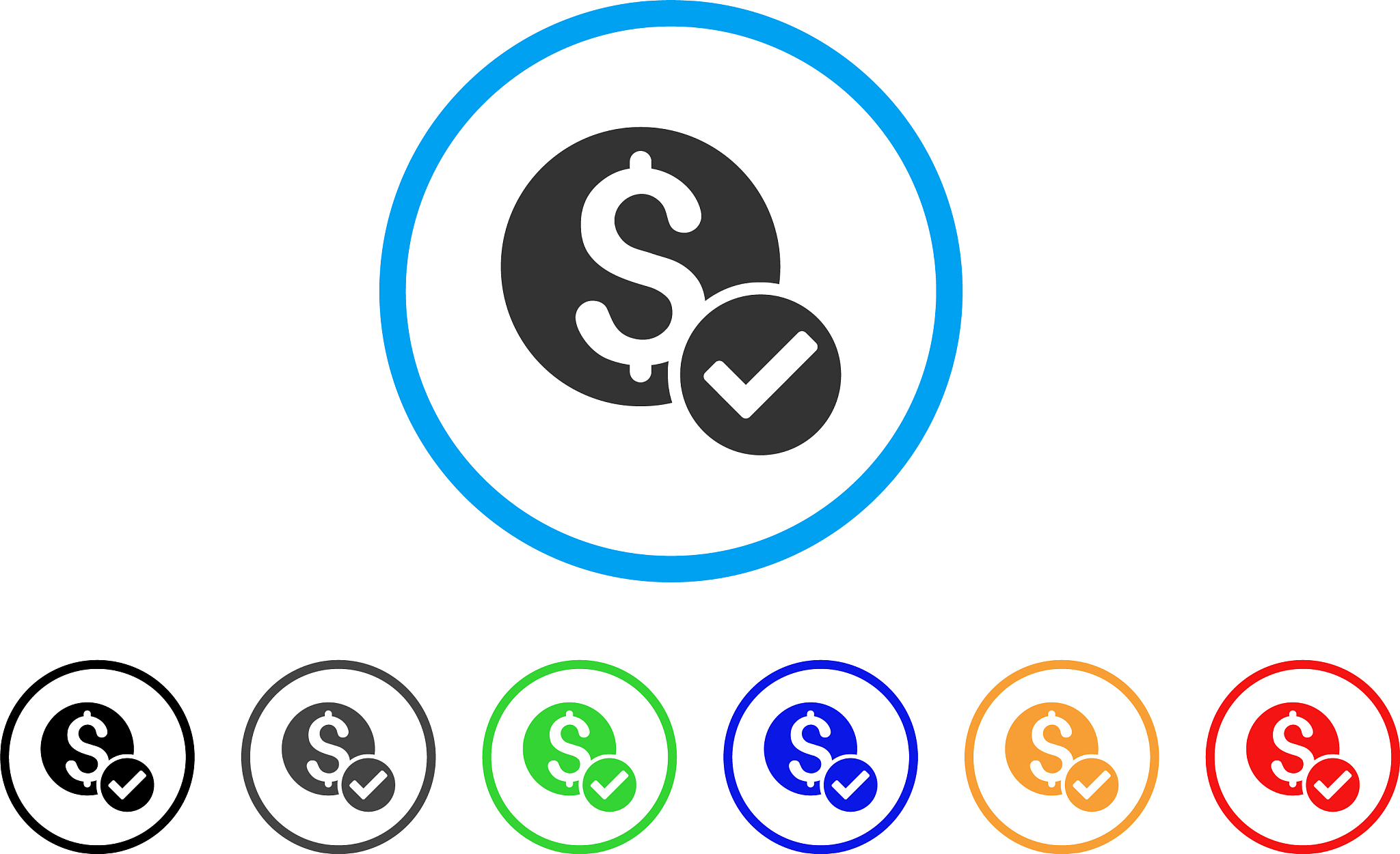 approved payment rounded icon