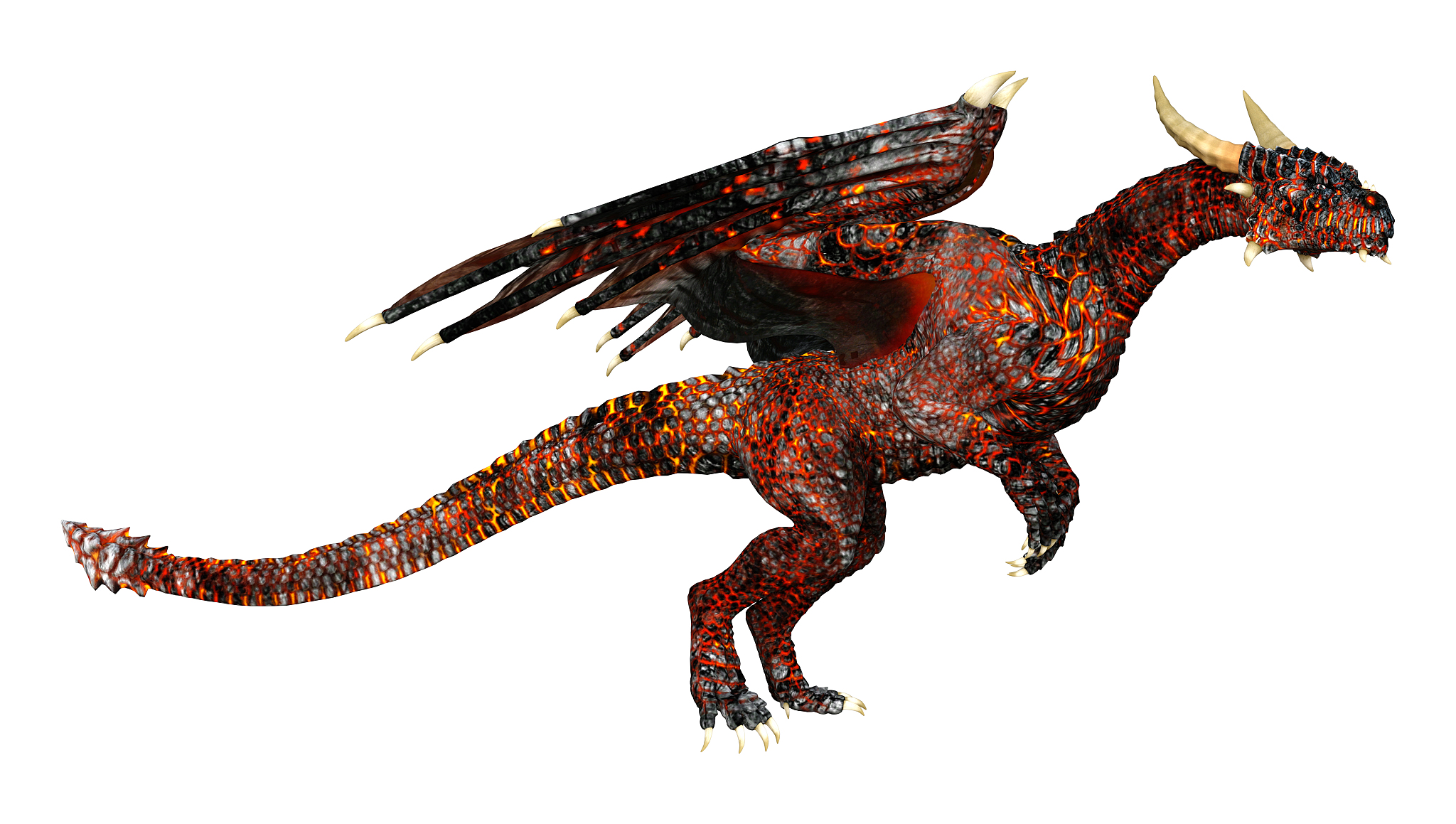 3d illustration fantasy dragon on white