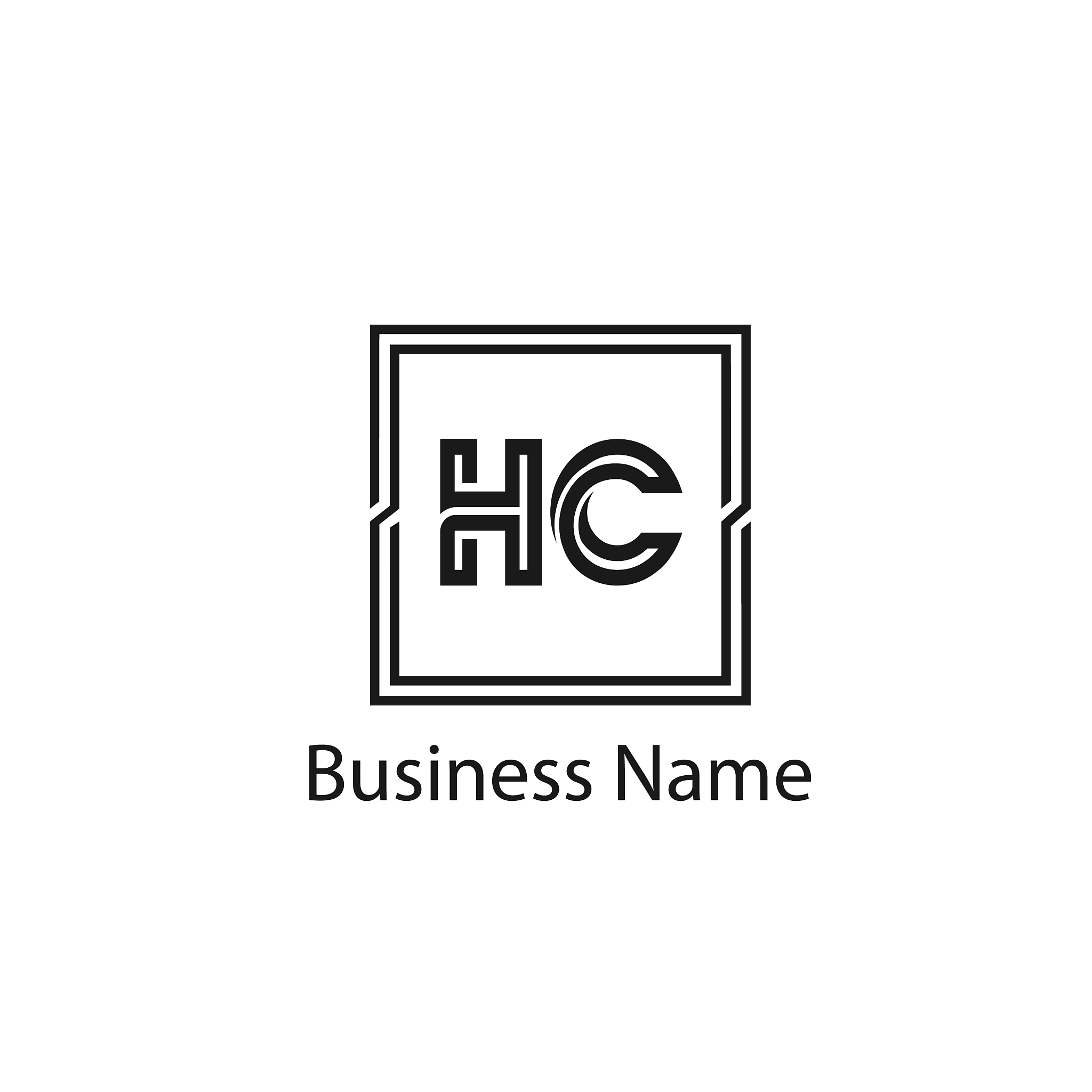 initial letter hc logo template design
