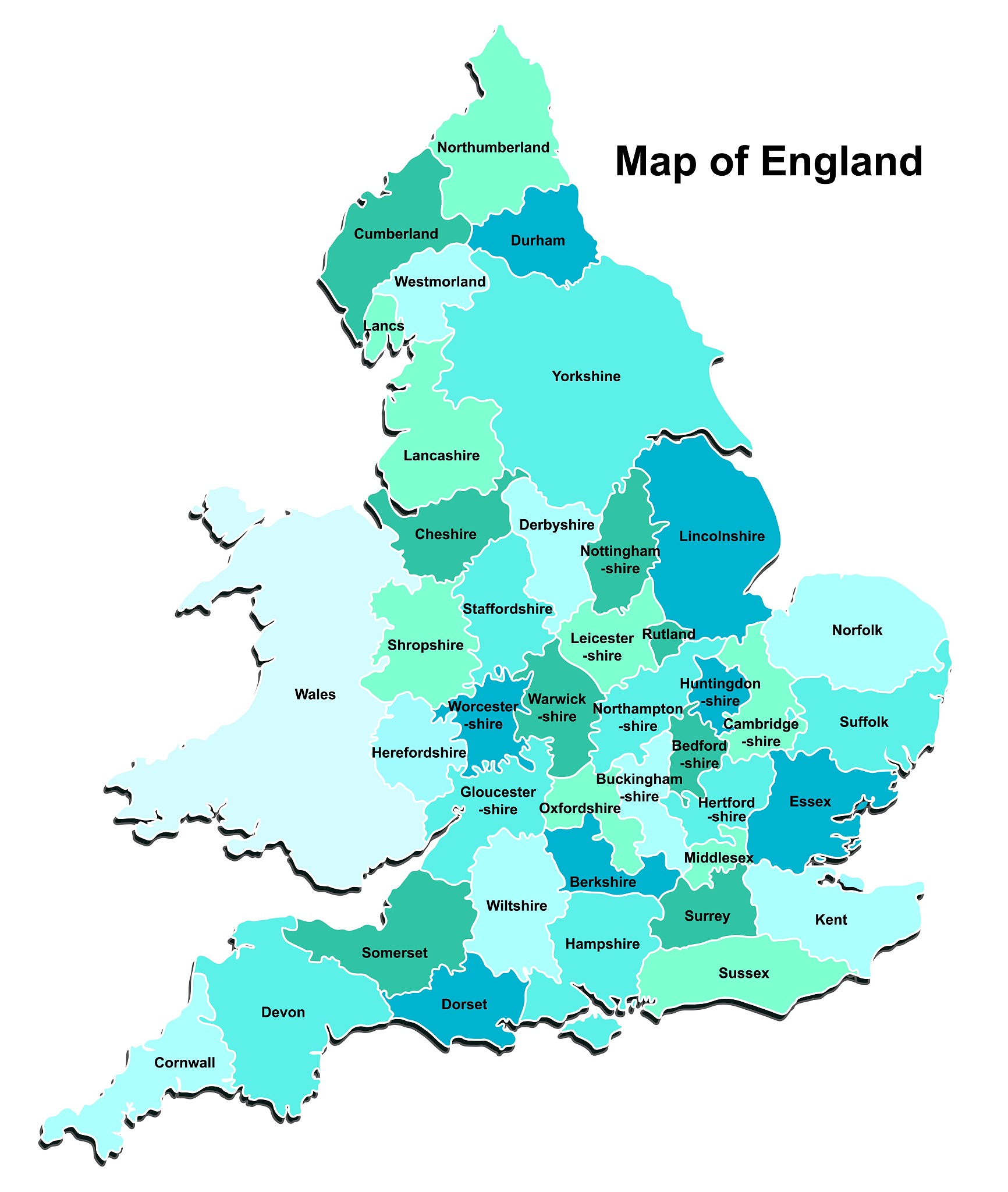 map of england