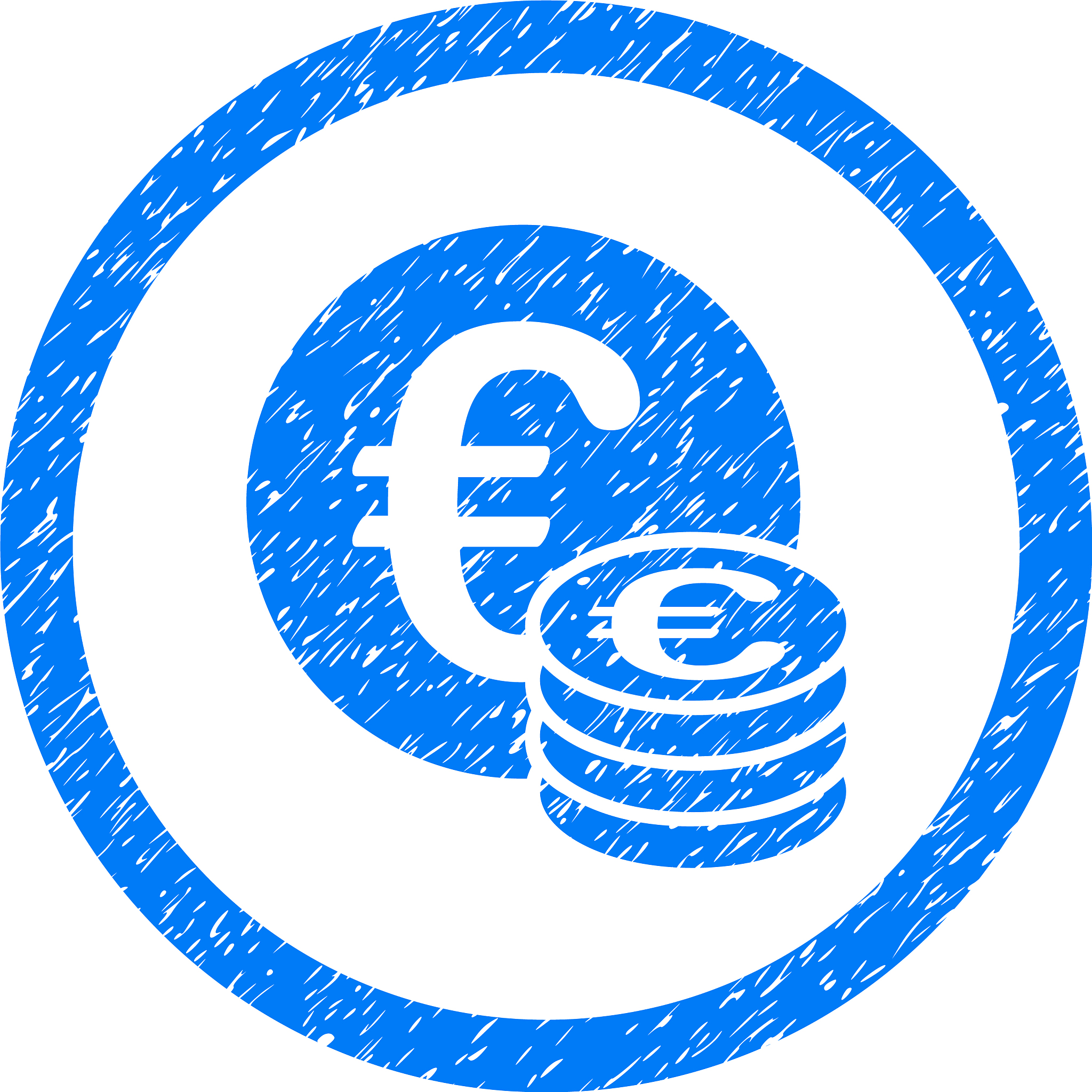 euro coin stack rounded icon rubber stamp