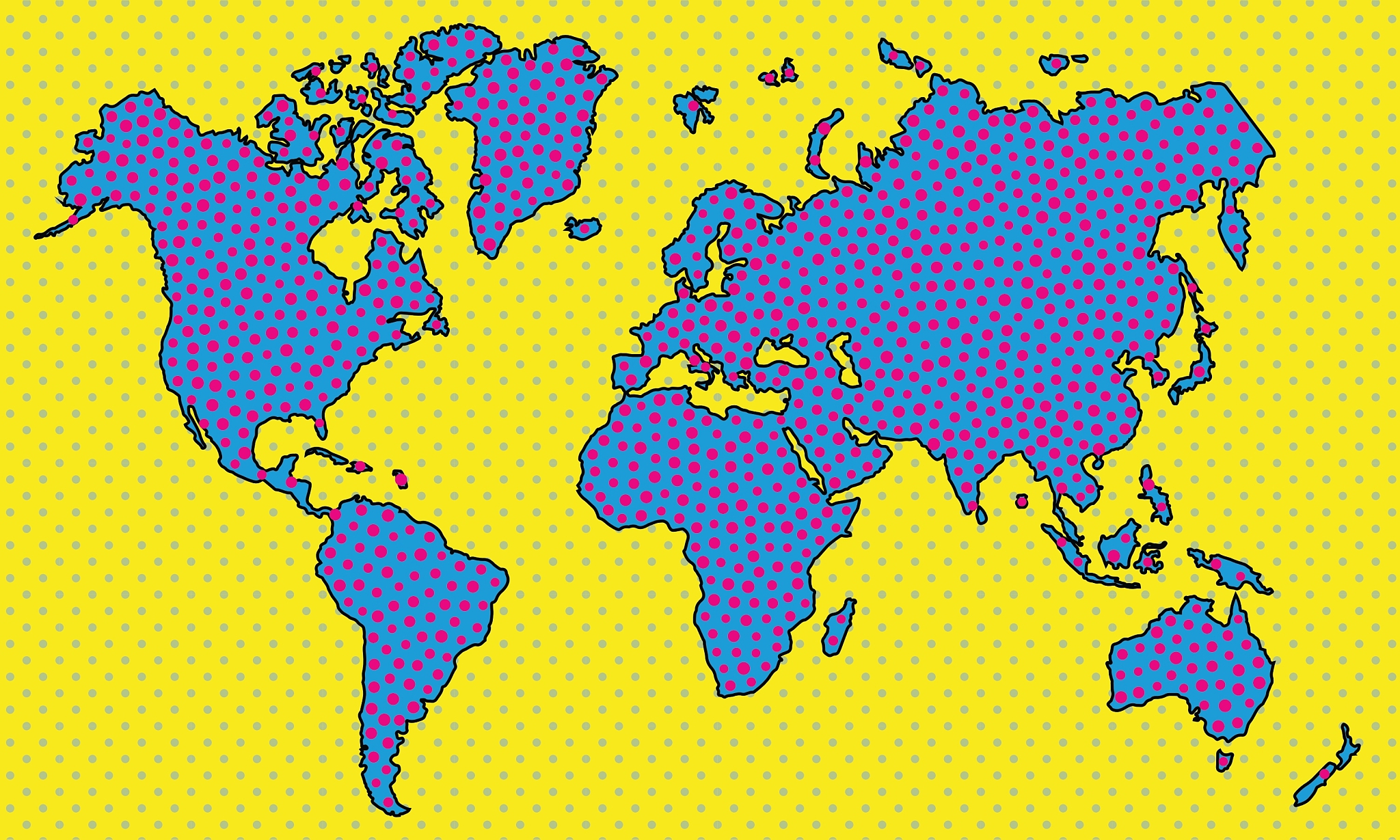 dotted map retro vintage