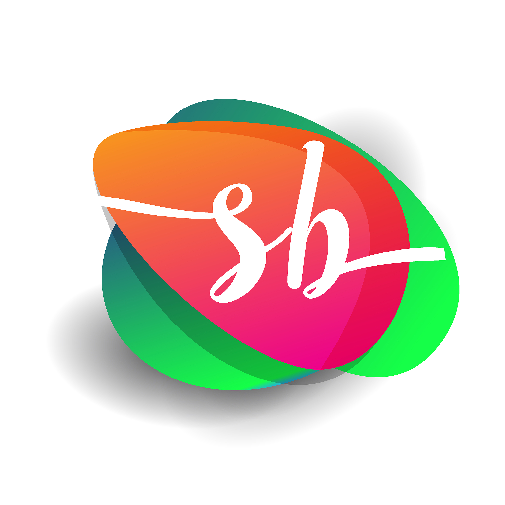 icon button with colorful splash and alphabet