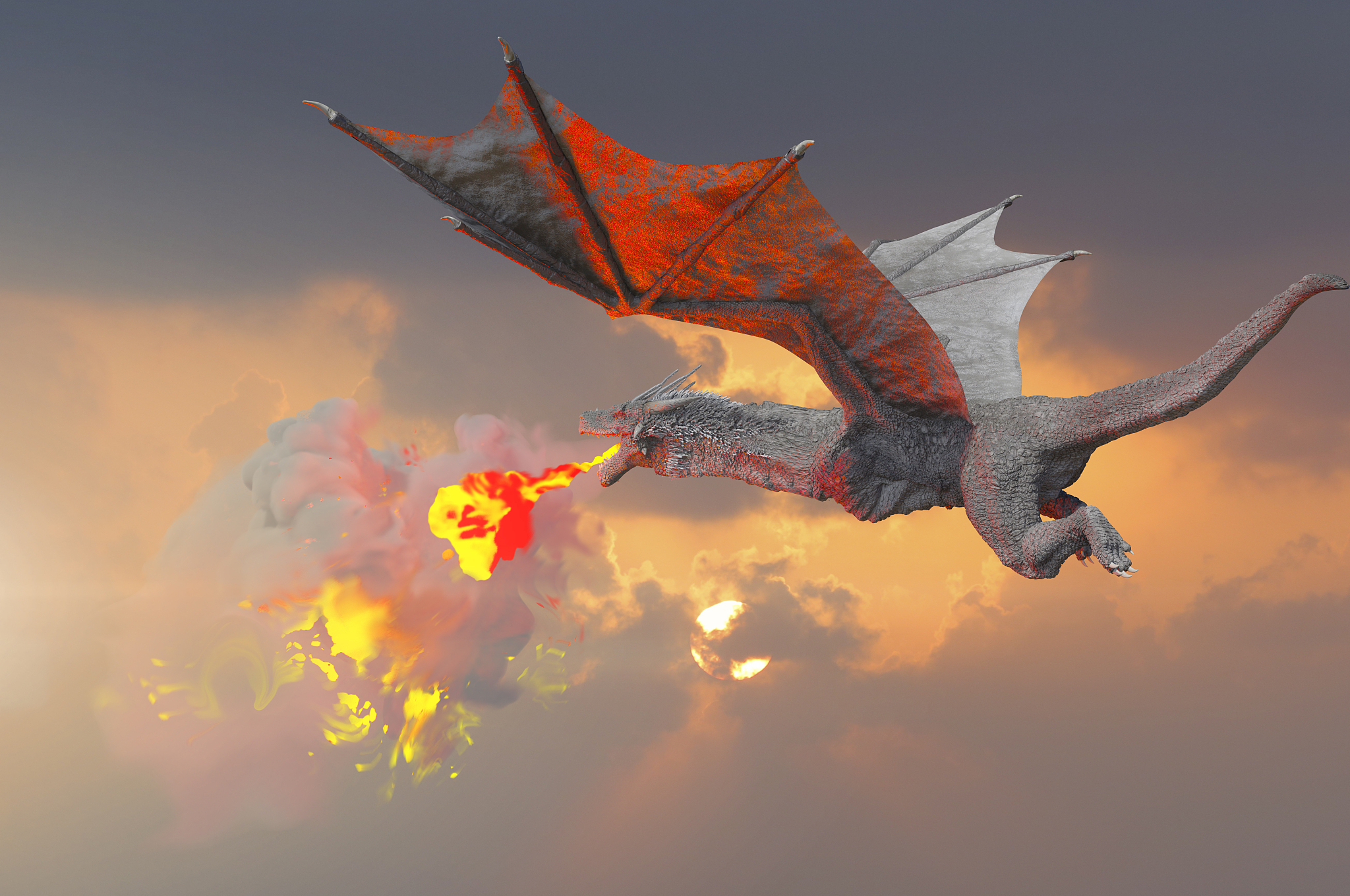 the dragon fly 3d render