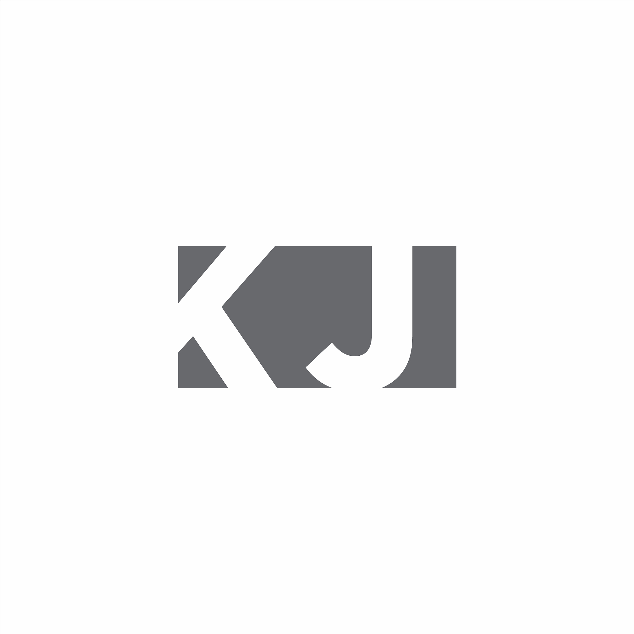 kj logo monogram with negative space style design