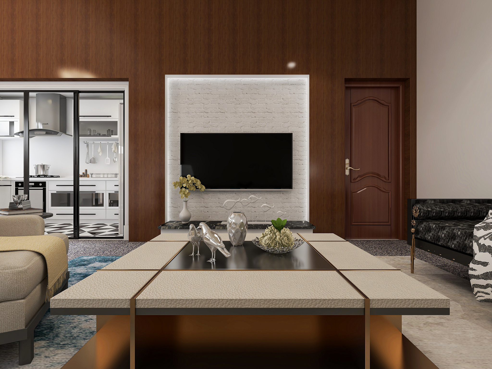 现代简约风格且多储物空间的茶几设计目的