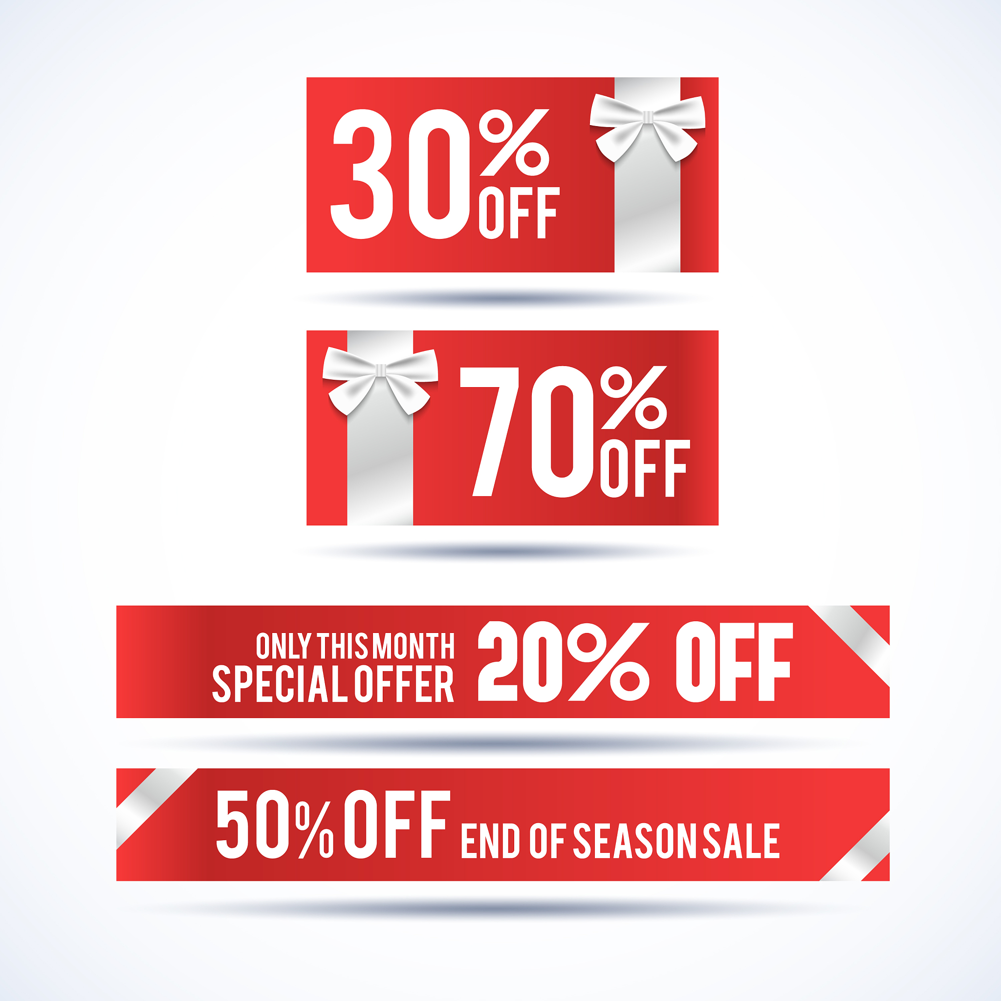 set of four christmas discount banners