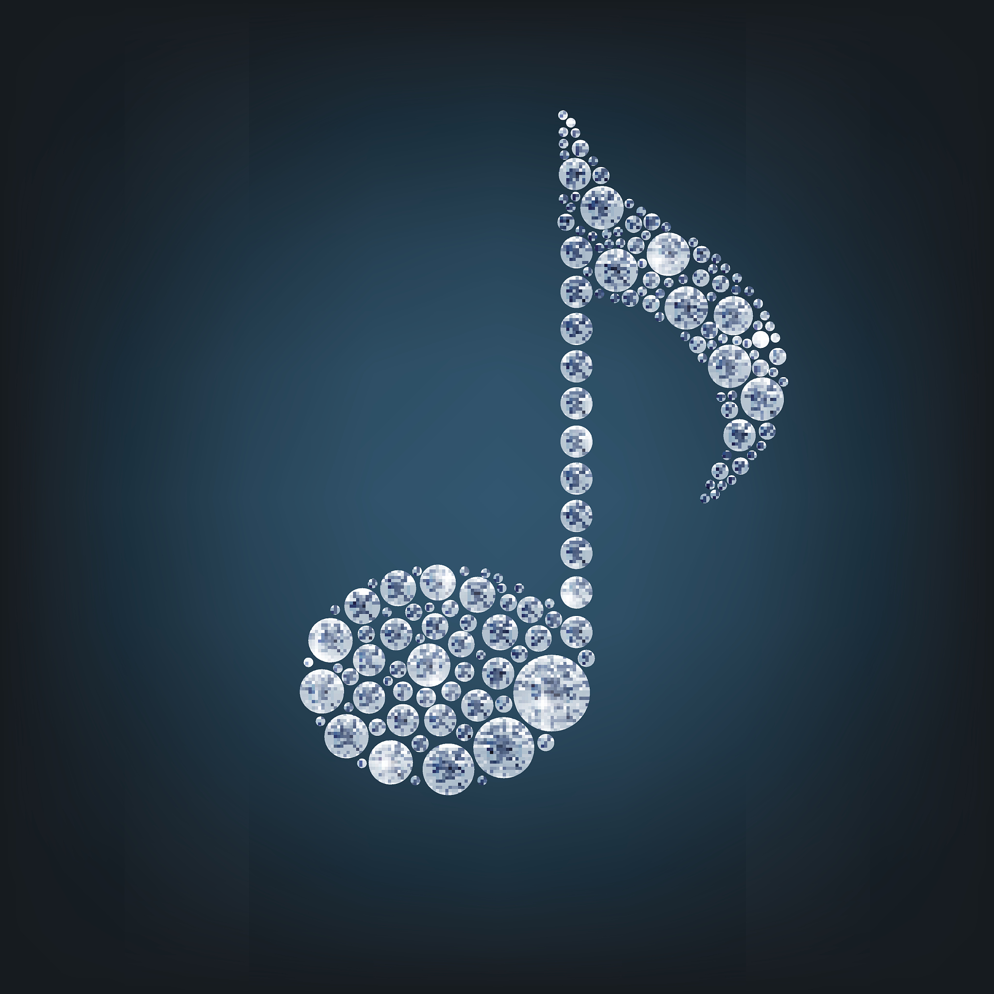 music note with concept diamond