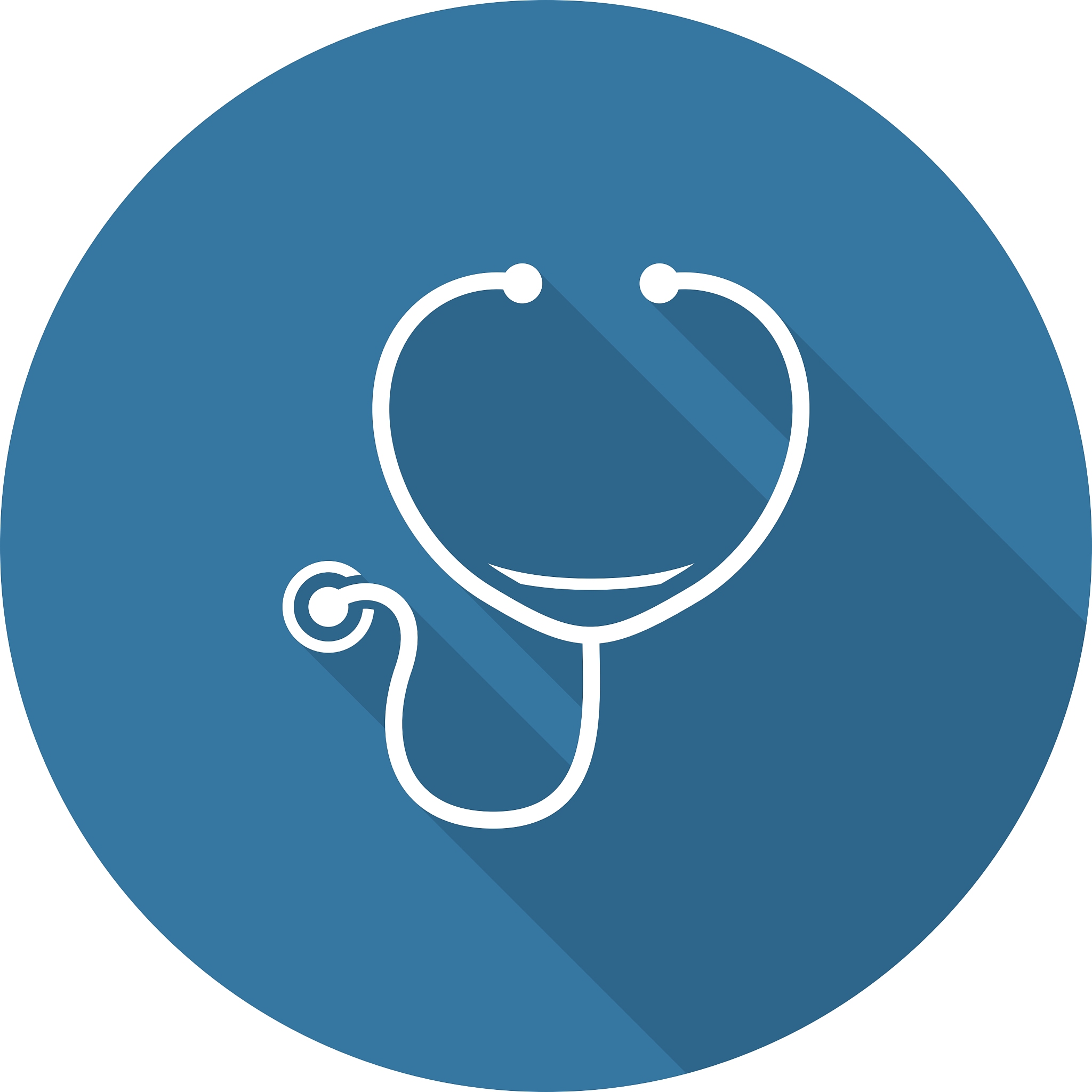 stethoscope and medical services icon flat design