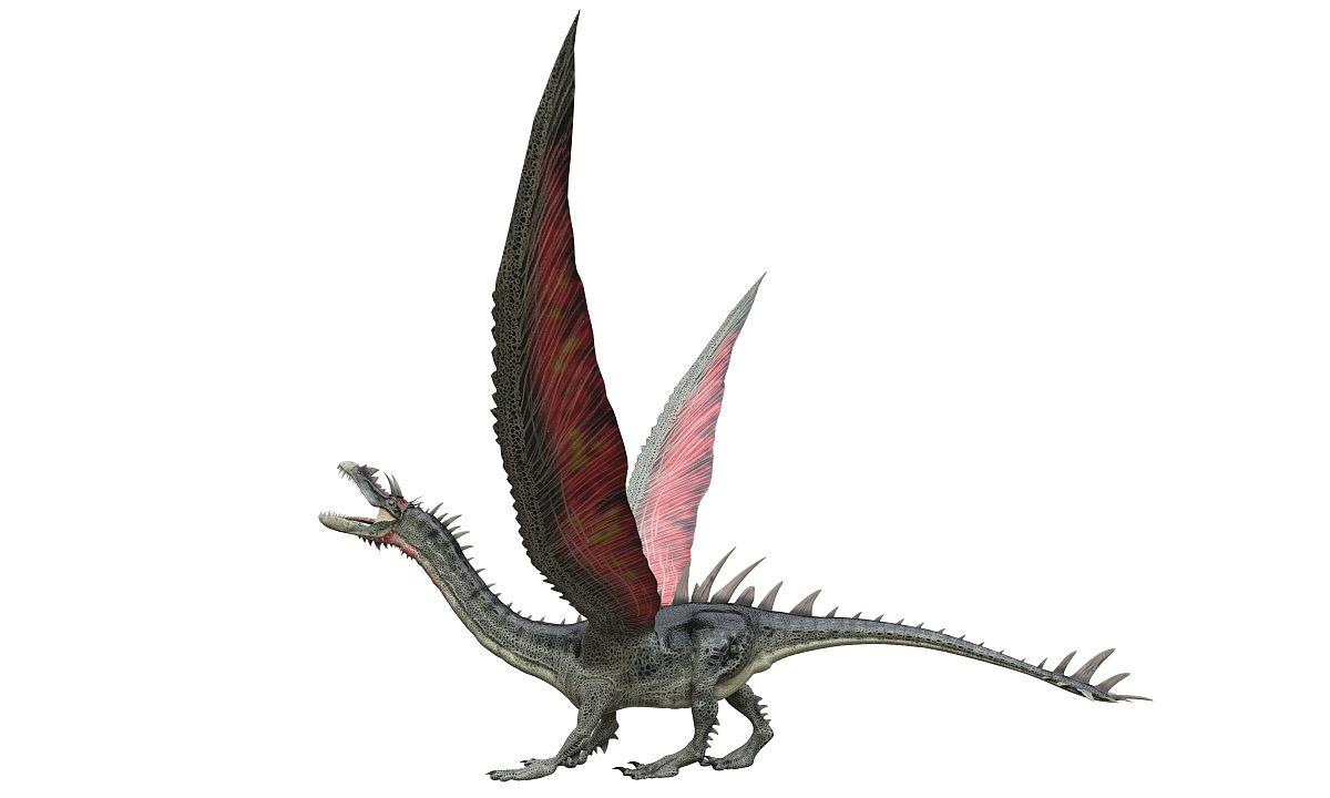 幻想龙孤立在白色3d插图
