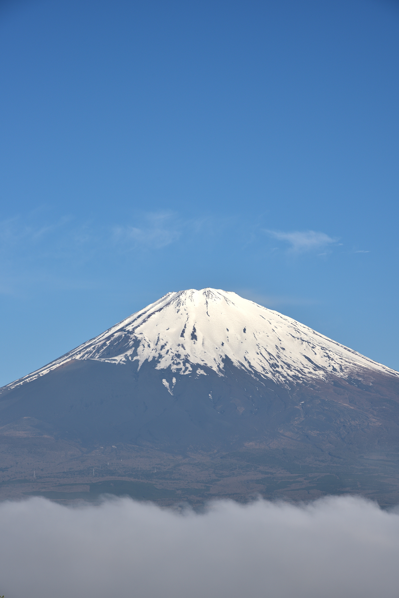 mount fuji with blue sky