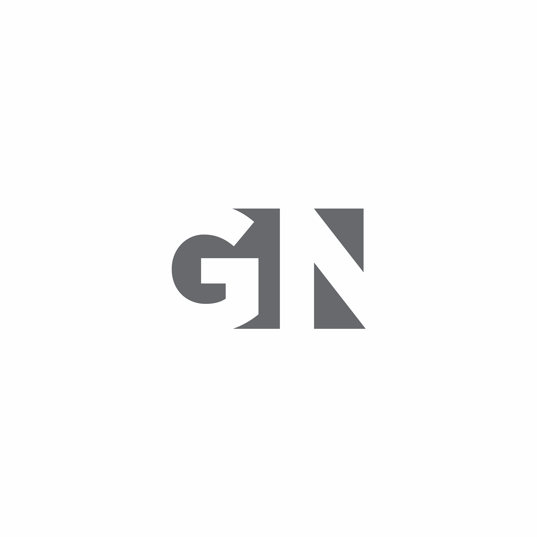 gn logo monogram with negative space style design