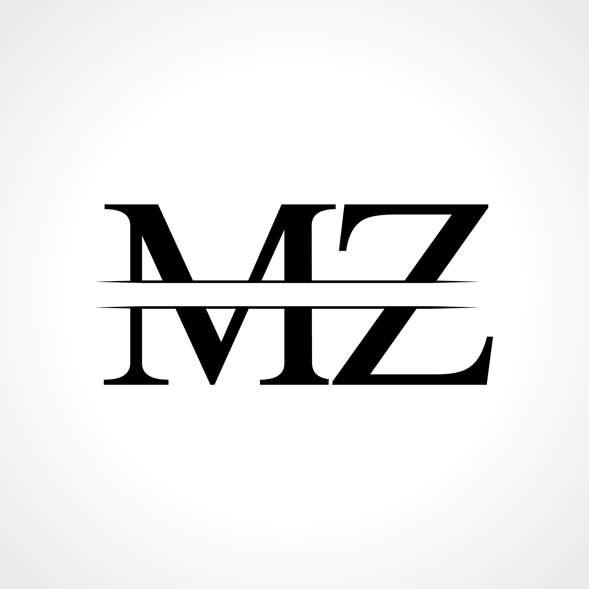 initial mz letter logo design template abstract