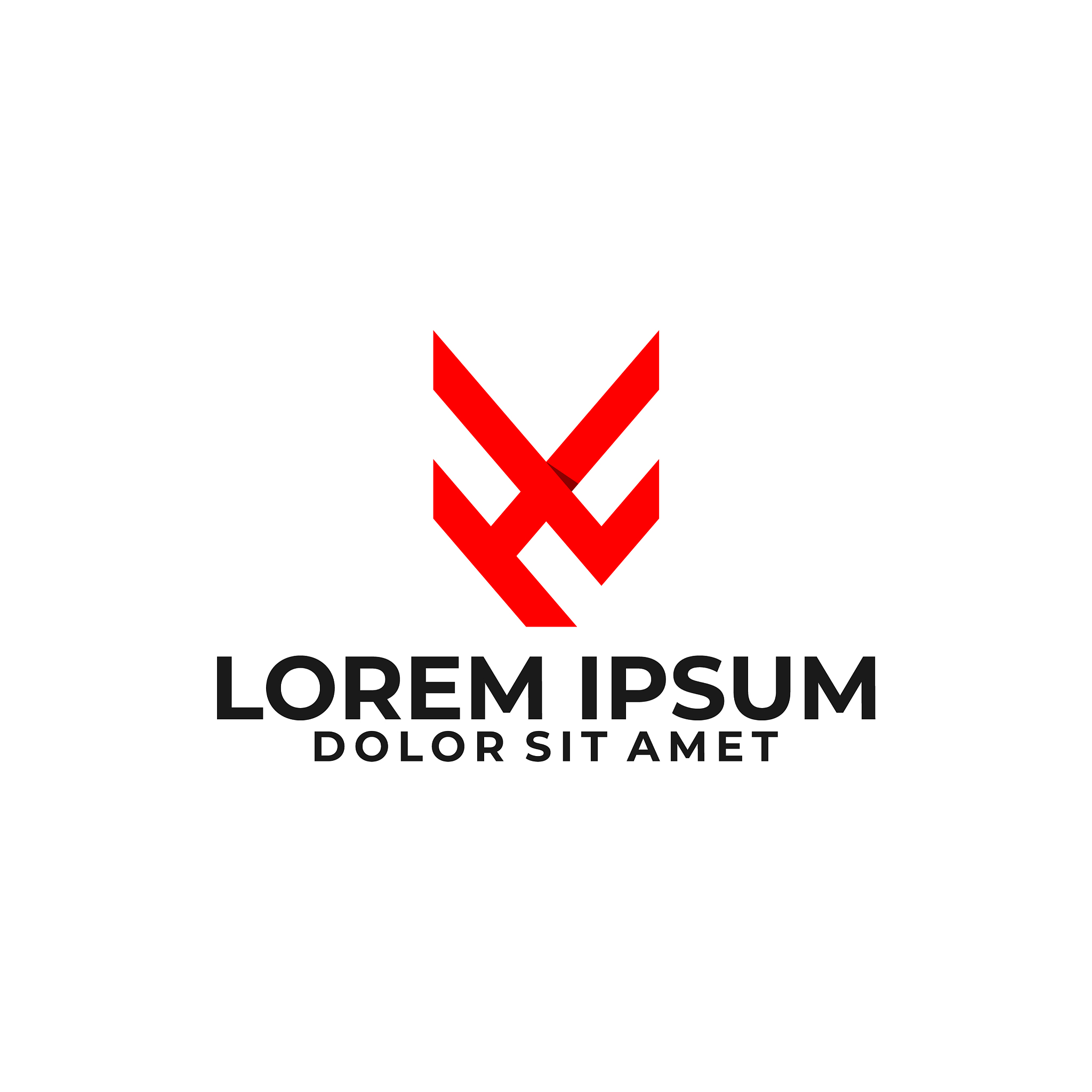 initial letter h c or l logo template