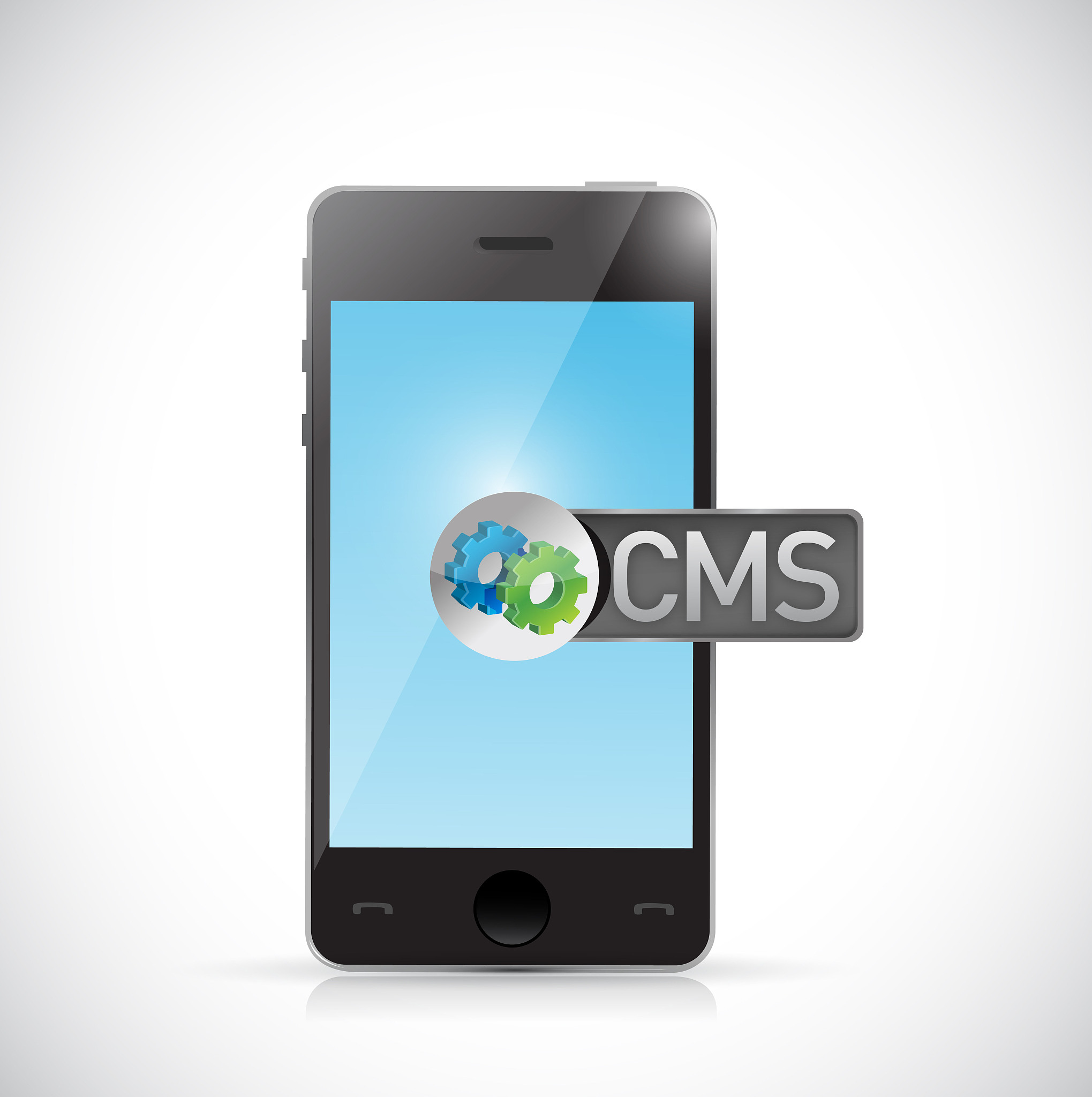 cms message on smart phone illustration