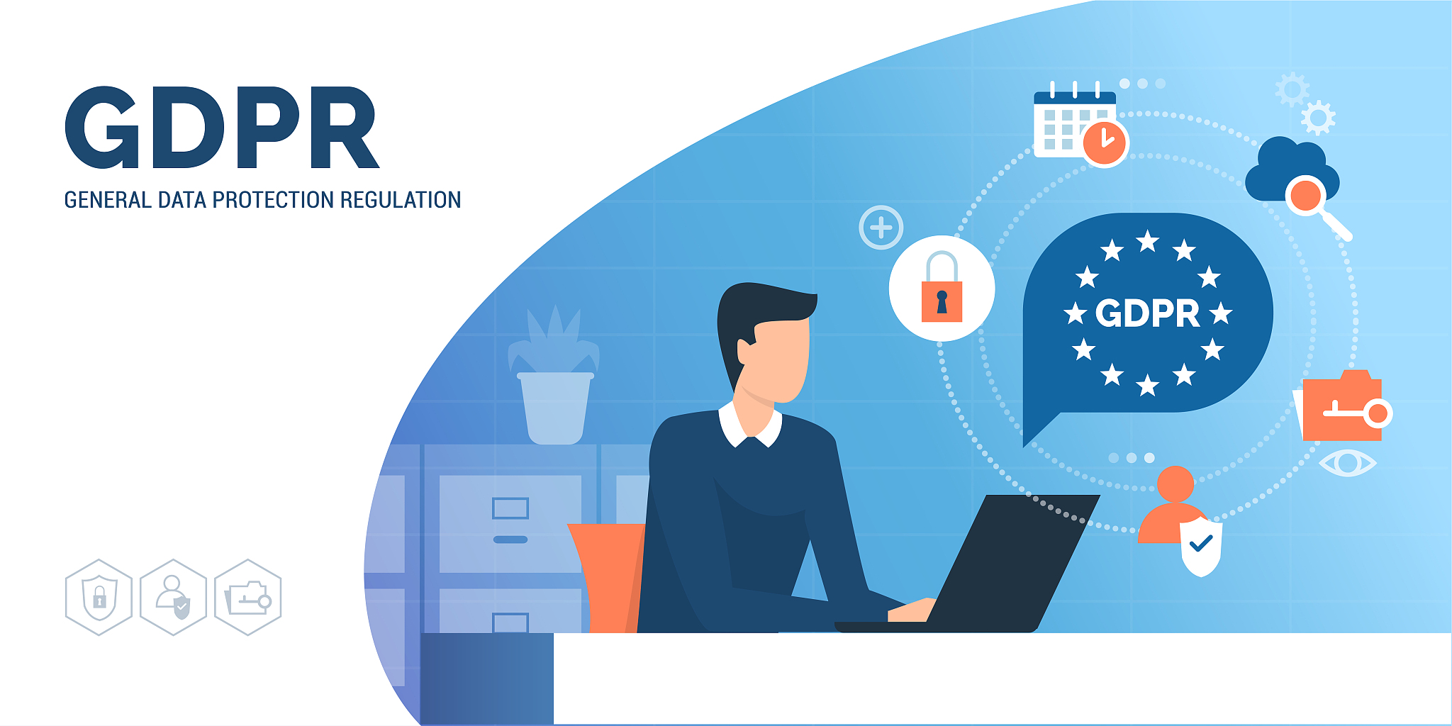 man searching informations on gdpr