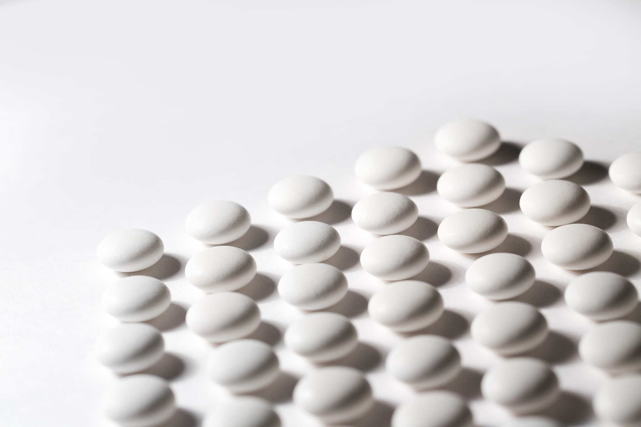 white pills close-up.