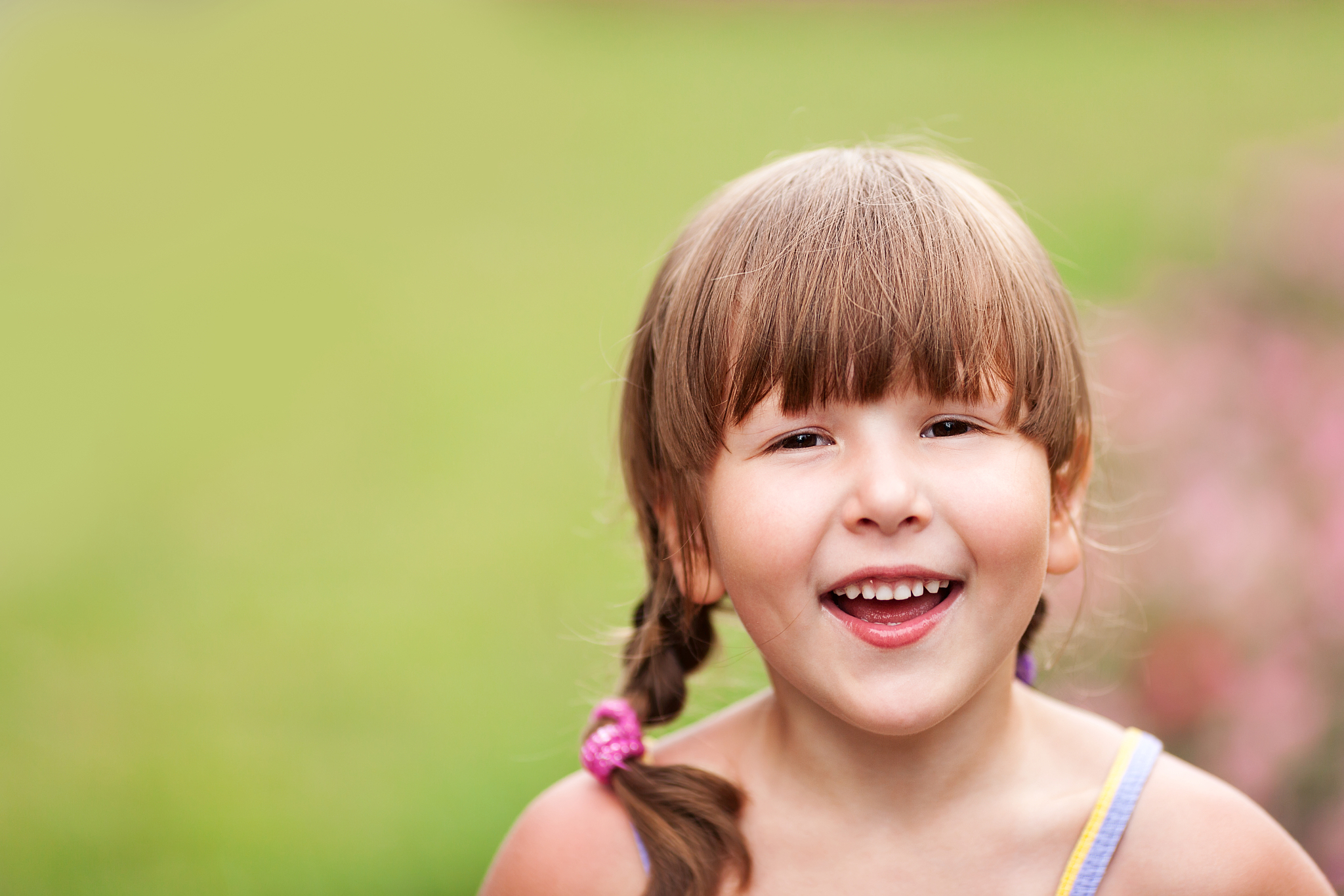 little girl smiling