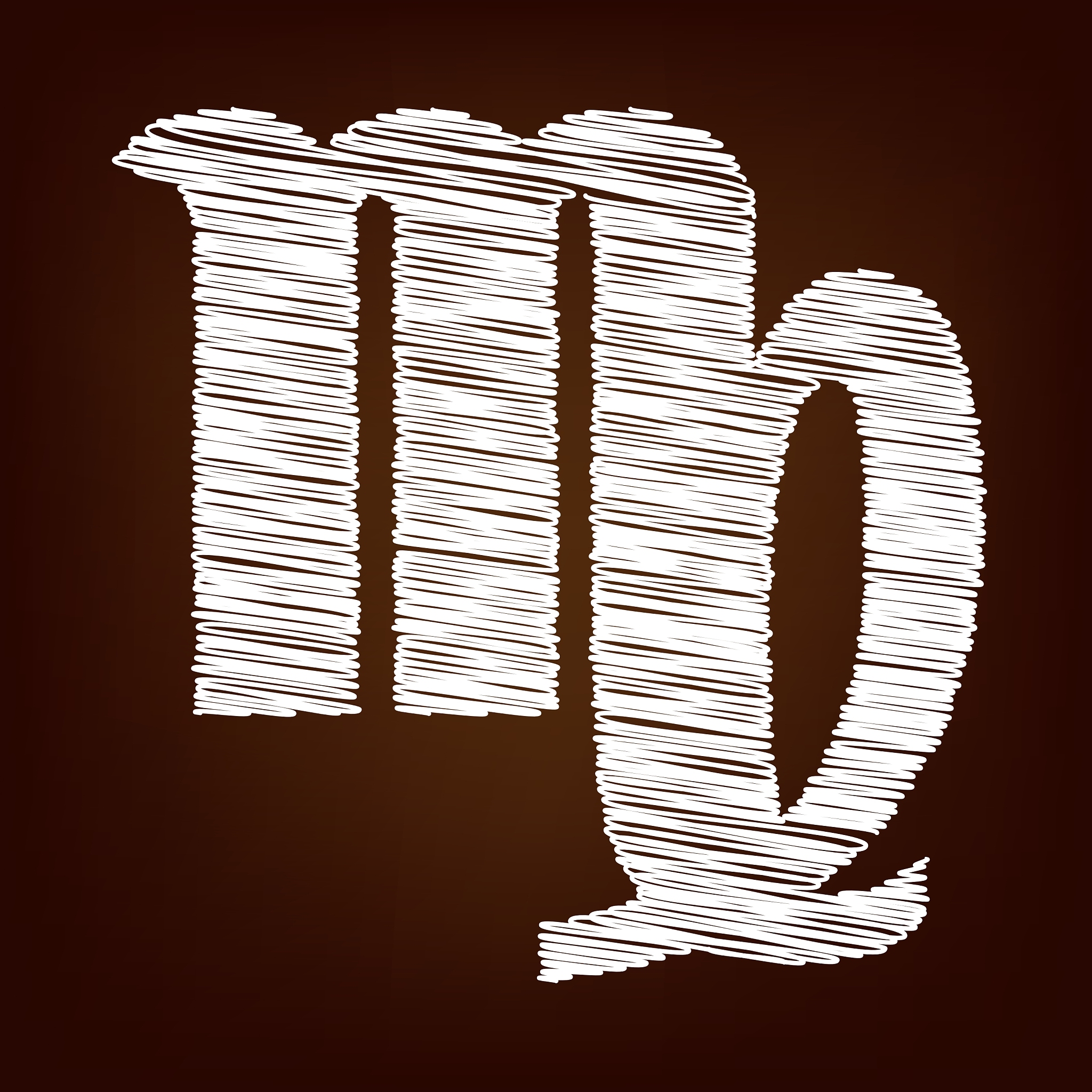 scrible icon on the brown background
