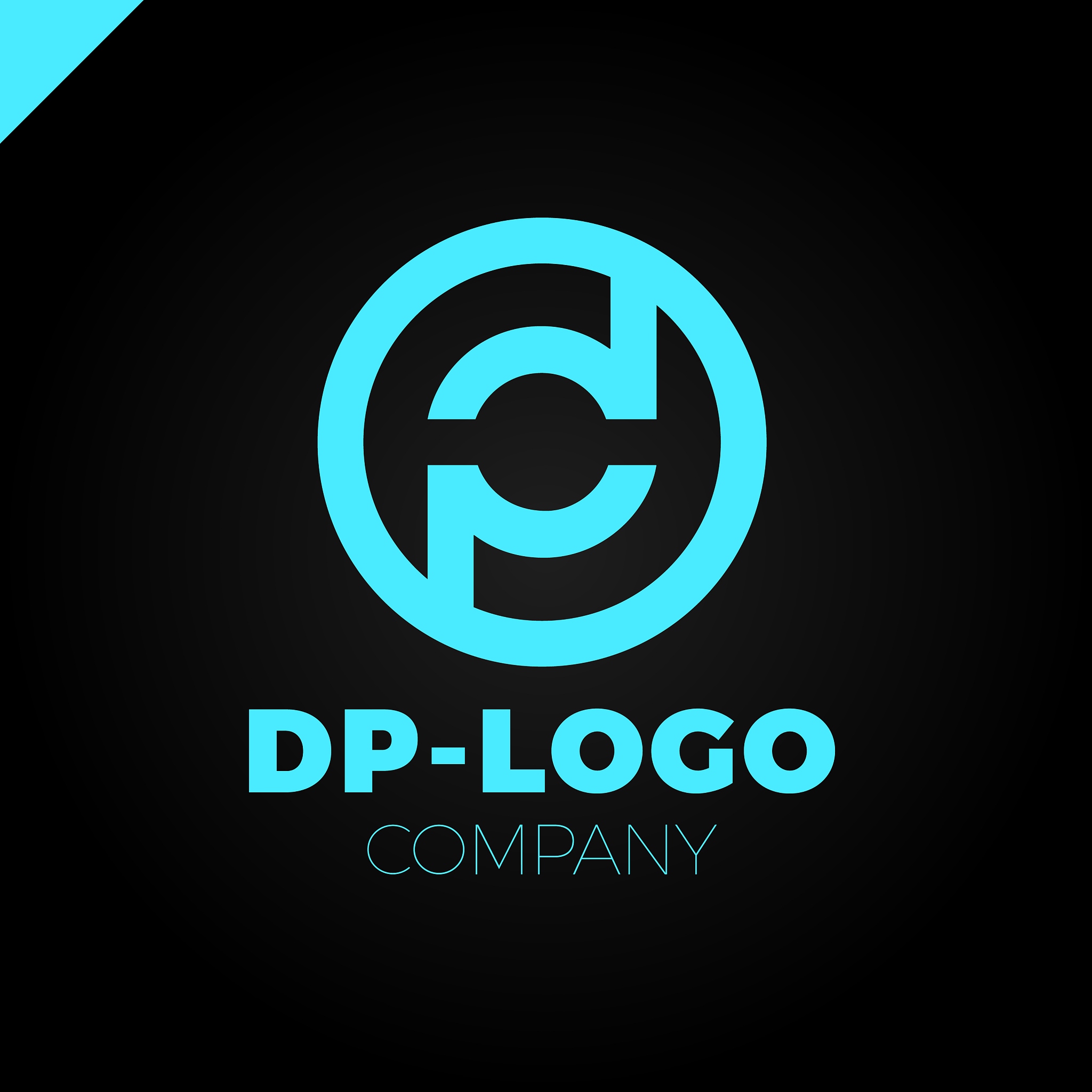 letter d and letter p logo pd dp initial