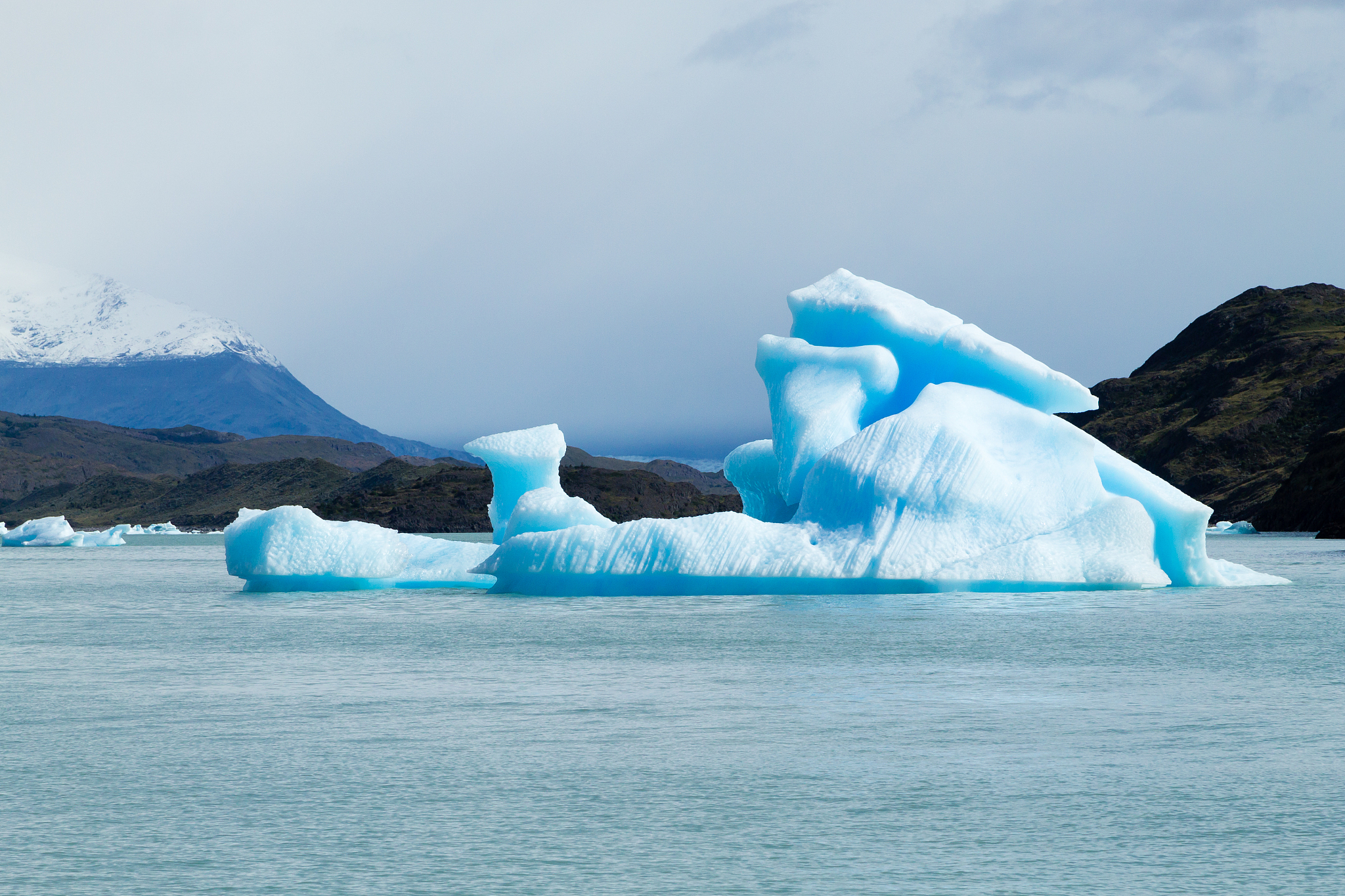 navigation on argentino lake, patagonia landscape, argentina