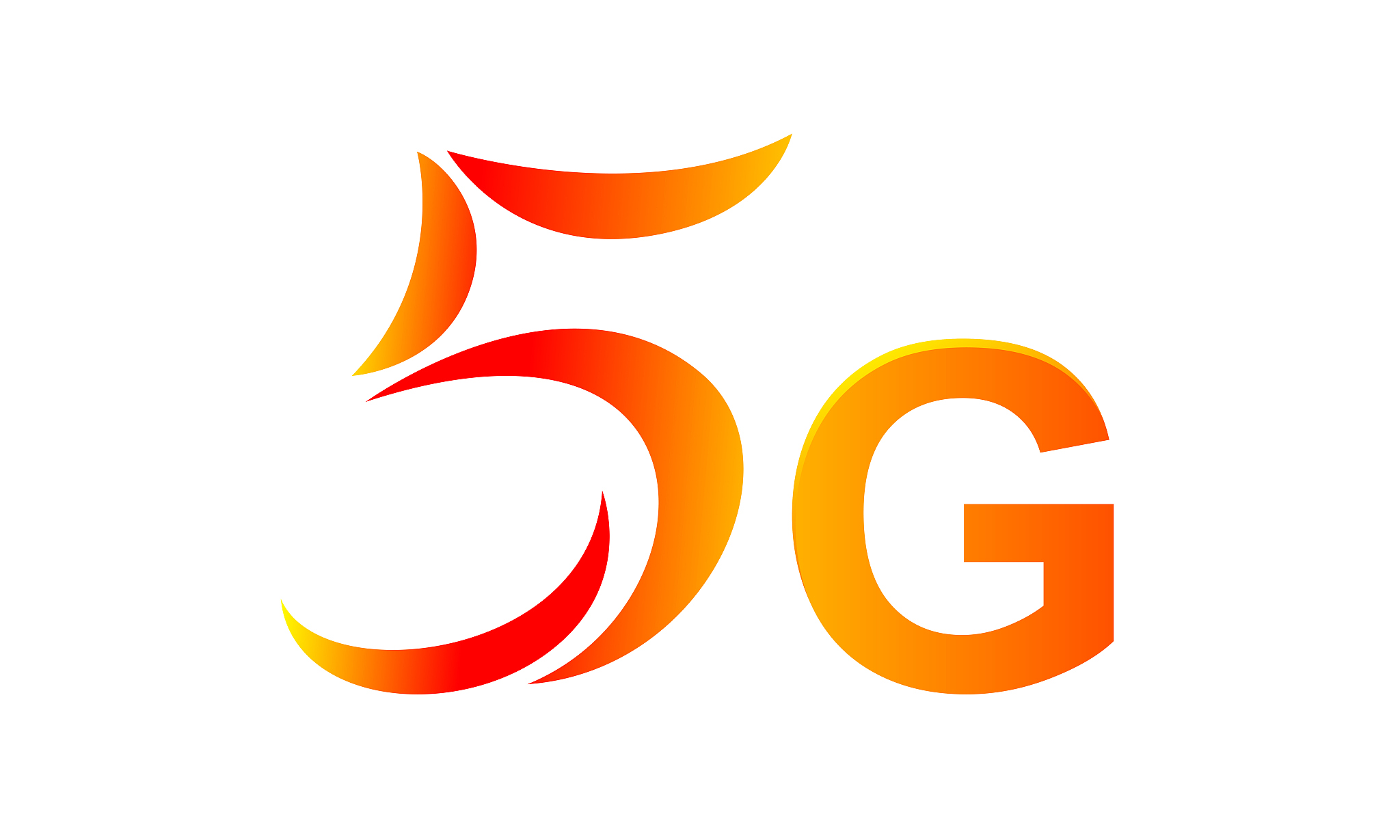 5g logo graphic font orange yellow color, modern numbers 5g for 