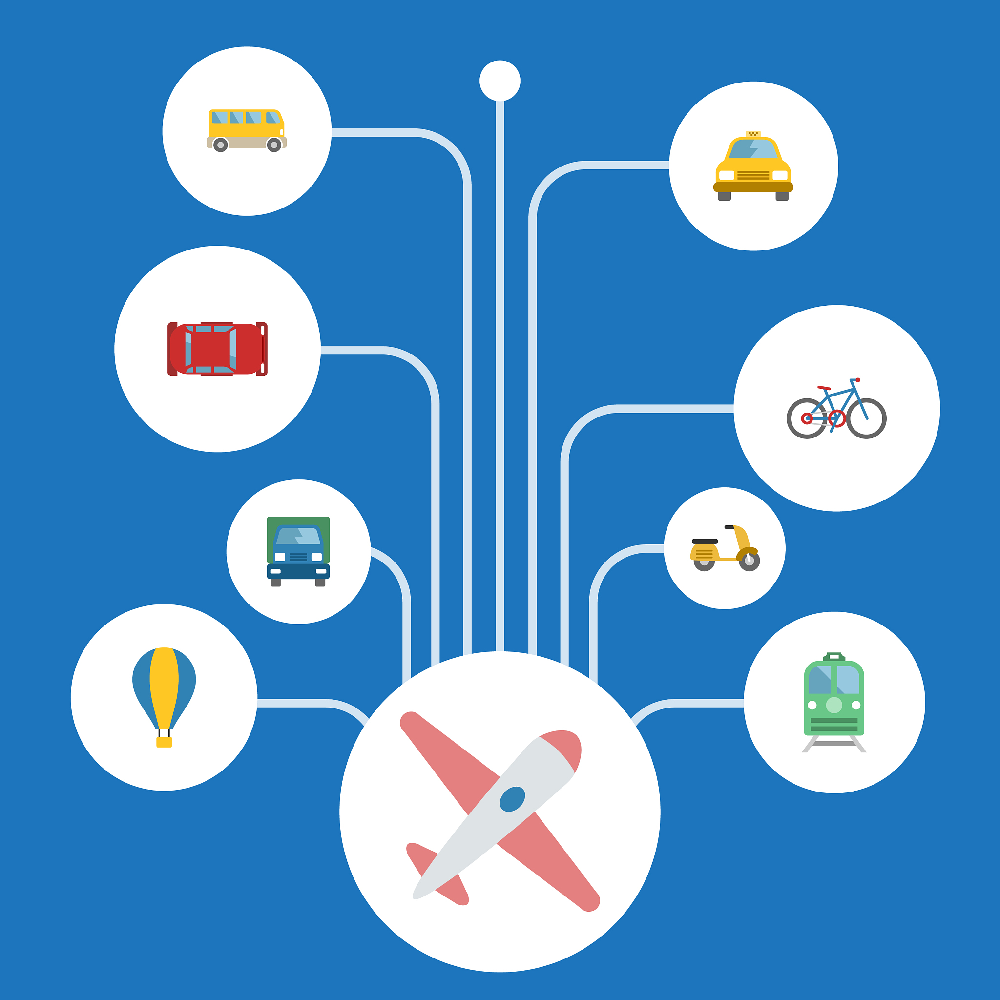 flat icons metro truck automotive and other
