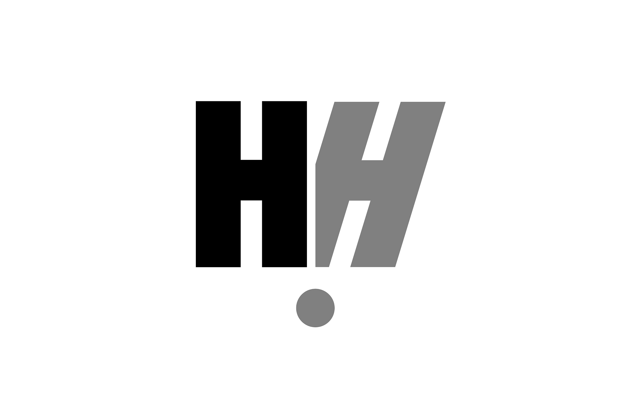 hh h h black white grey alphabet letter logo icon