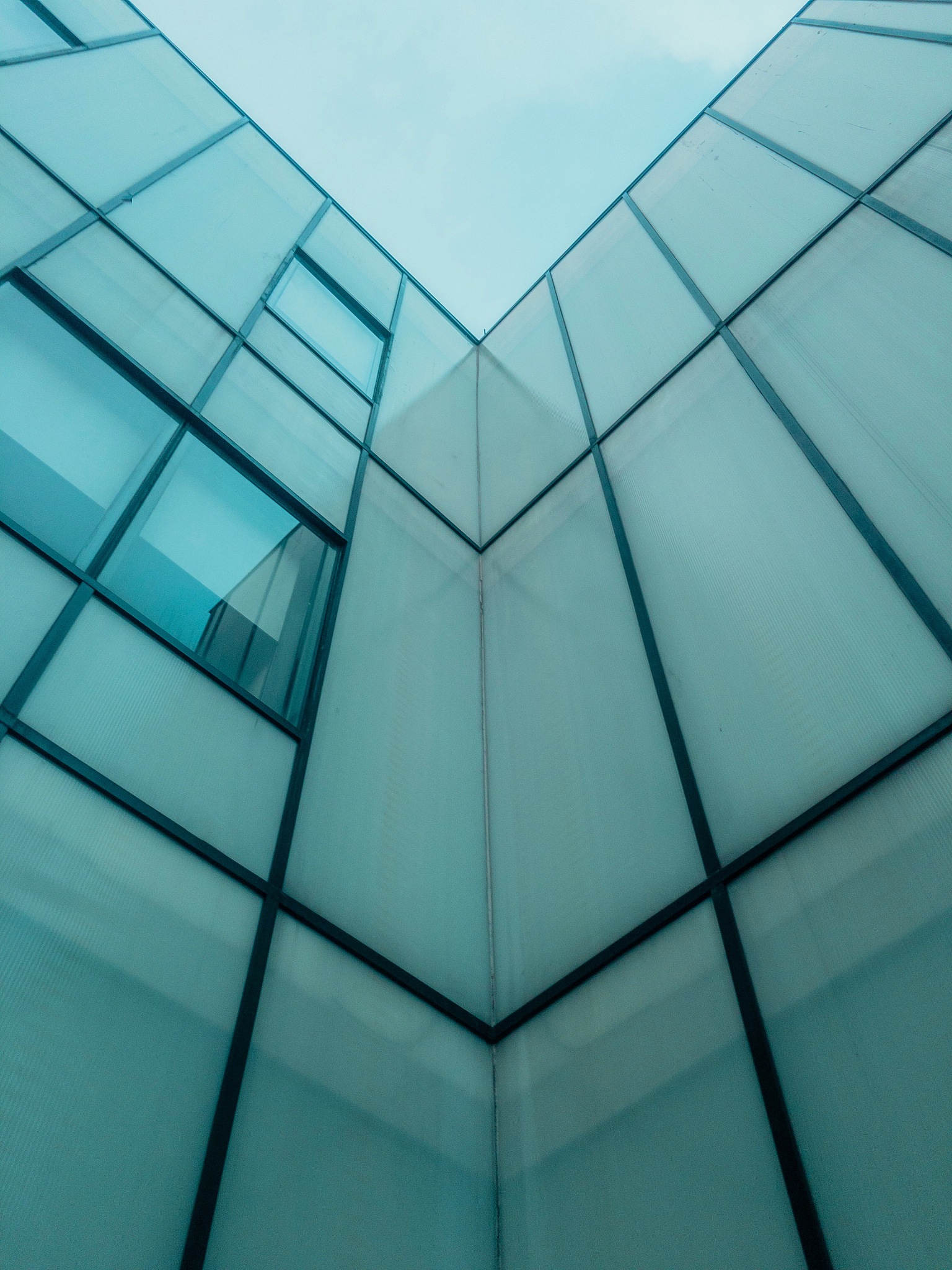 low angle view of modern building against sky