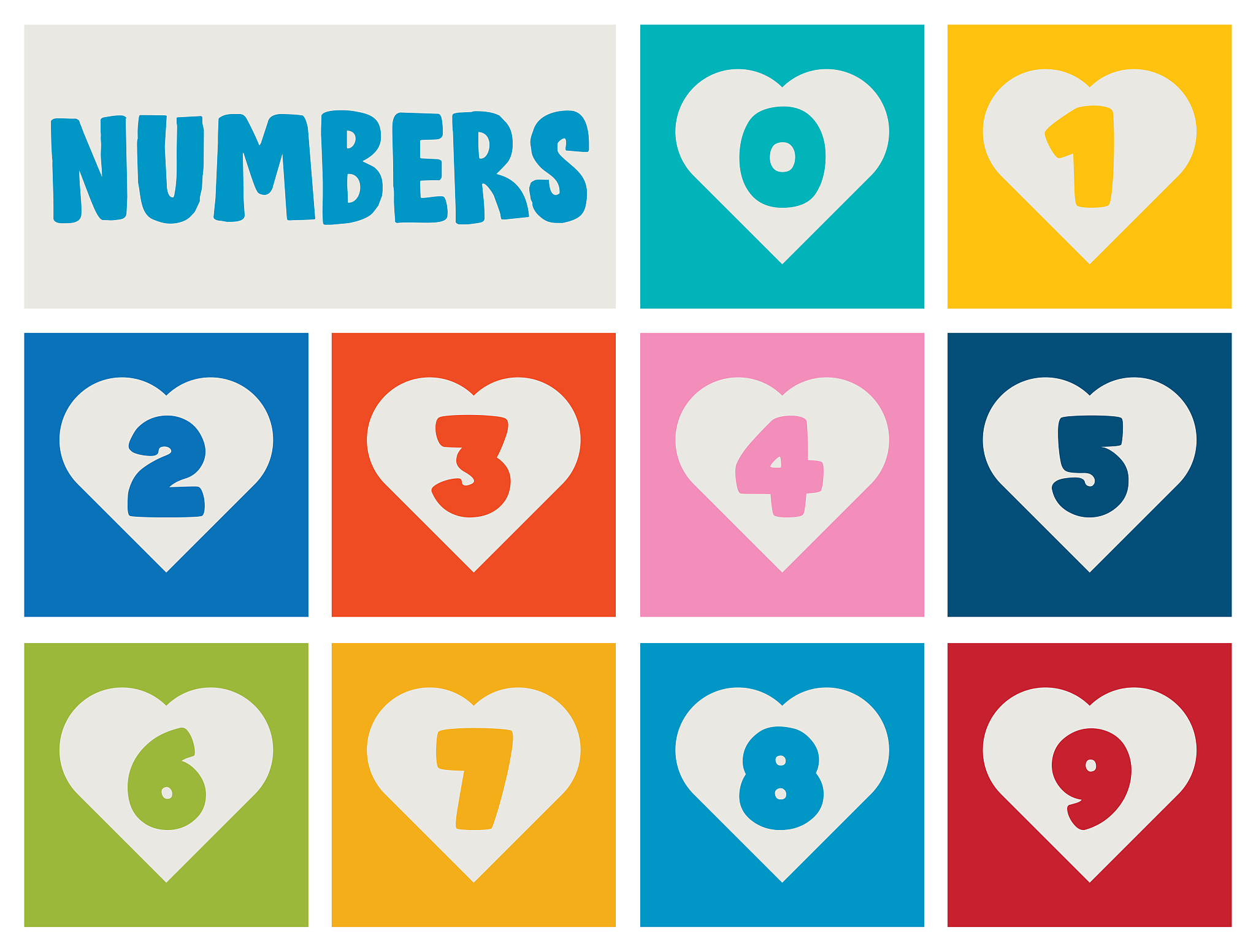 set of numbers for children education