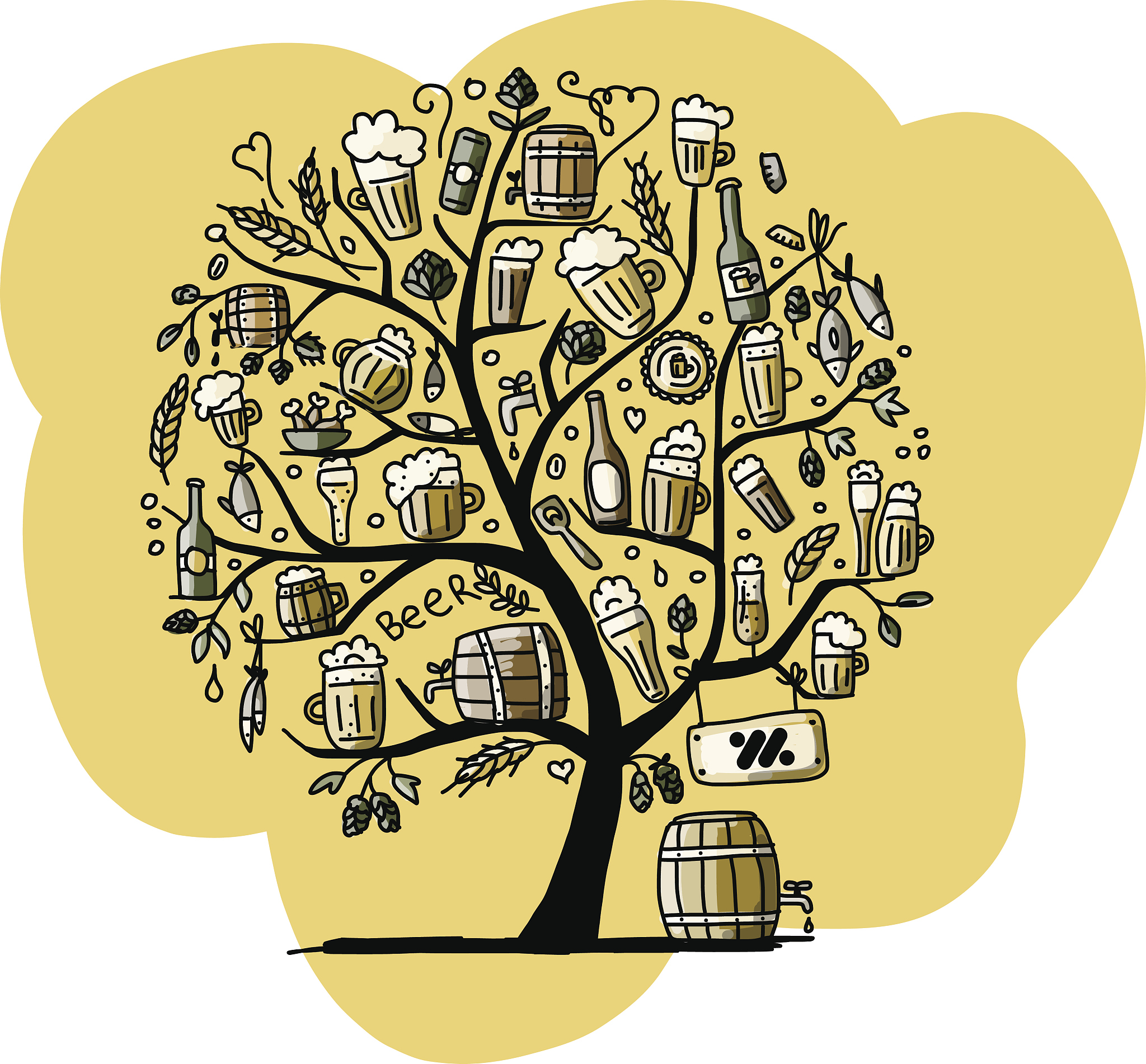 beer tree, sketch for your design