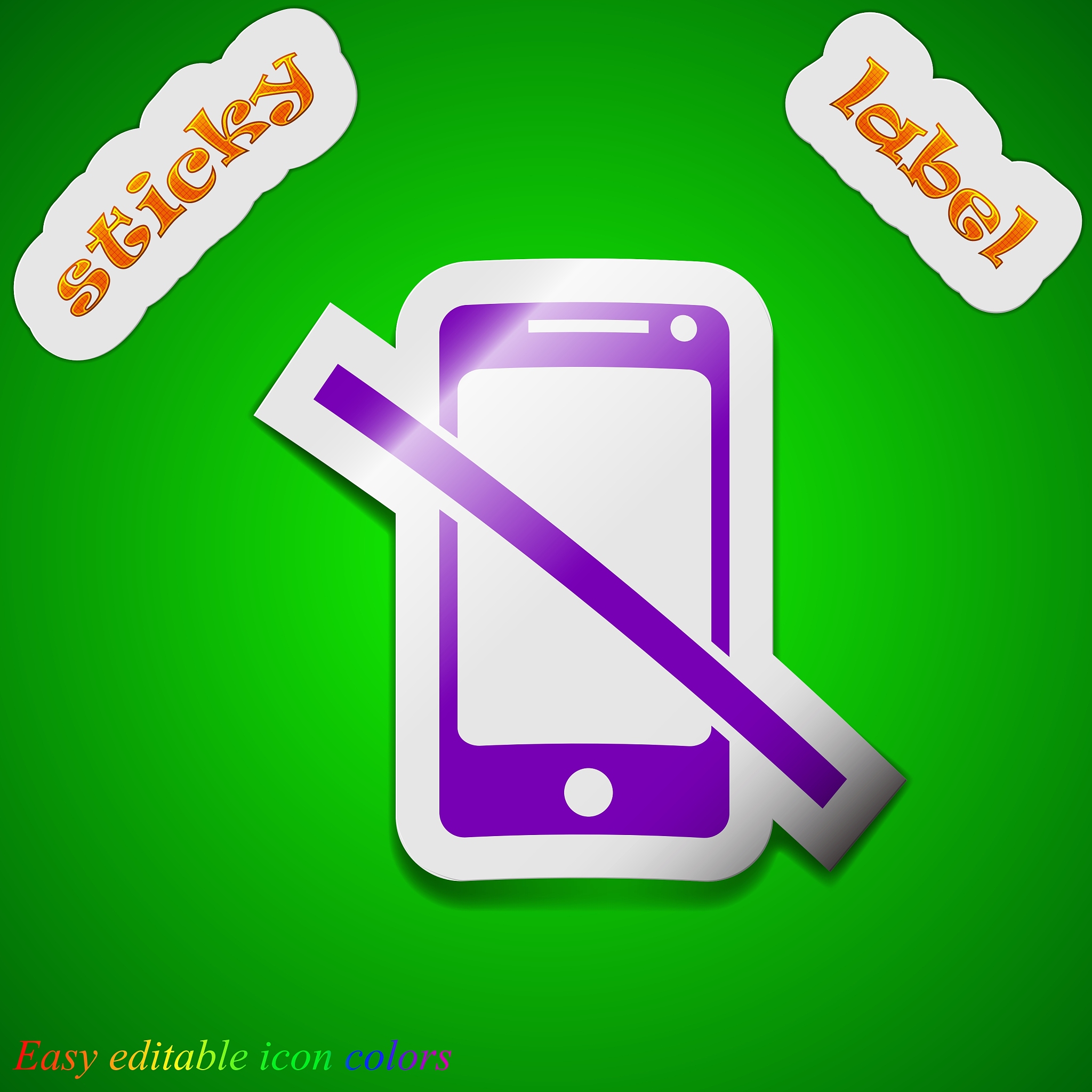 do not call icon sign symbol chic colored sticky