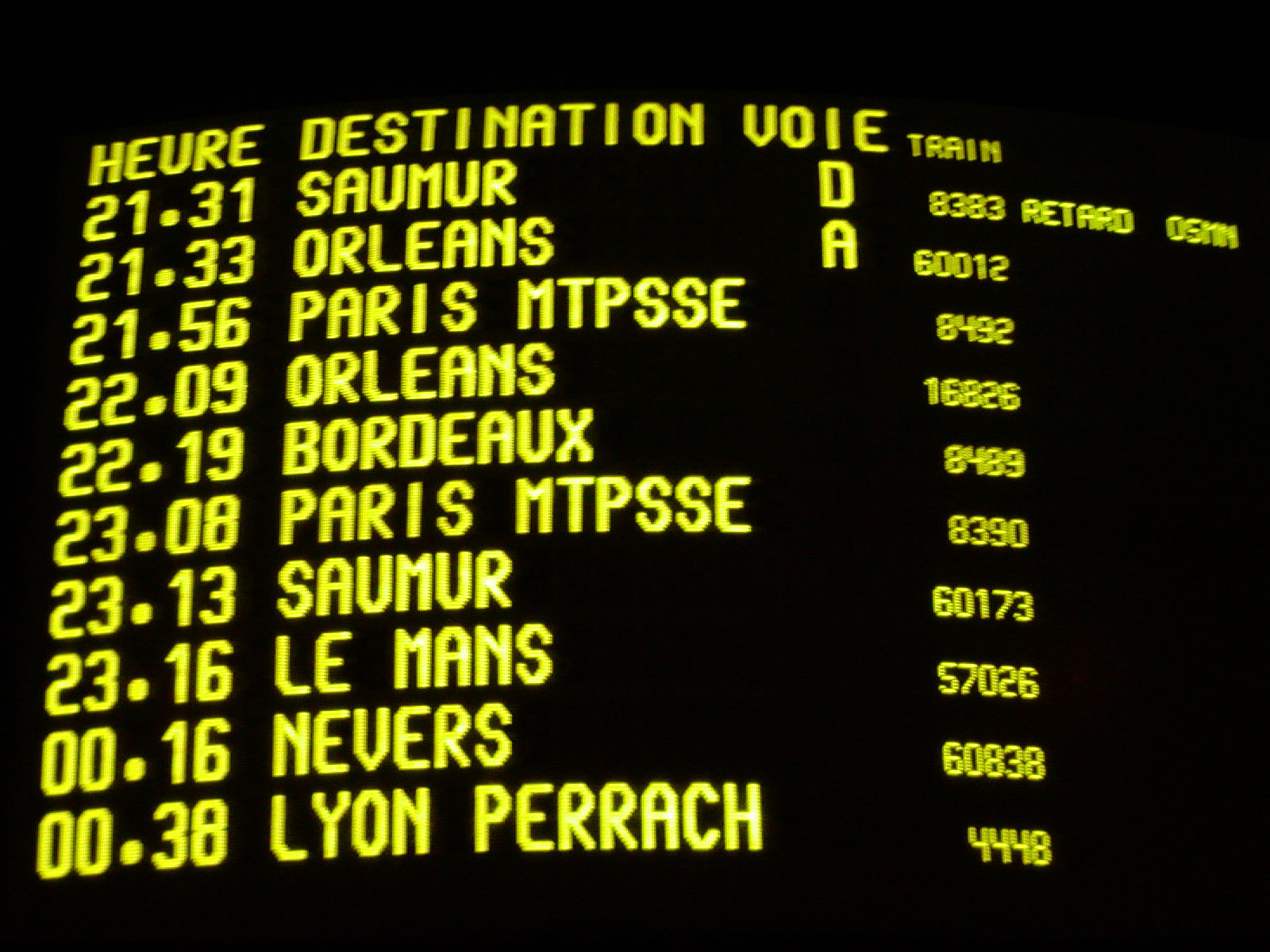 information screen